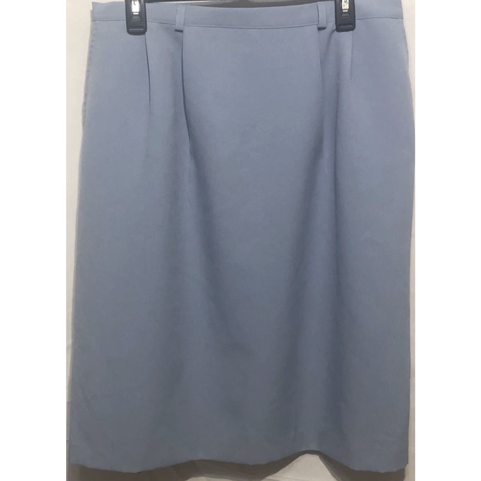 Vintage Liz Baker Skirt Knee Length 36"W Blue Pockets Sz 18 Office, Career, Preppy, Workwear, Middle Aged Womens Size 40" / US 18 - 2 Thumbnail