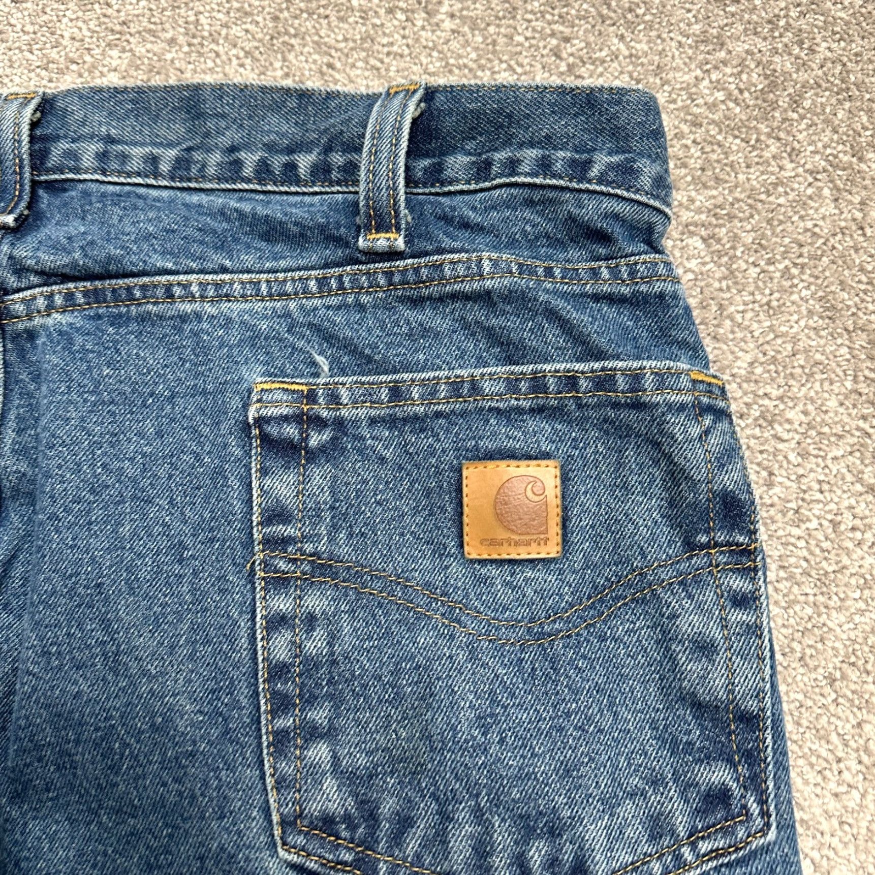 Carhartt Carhartt B23 Jeans Mens 38x32 Blue Dark Wash Straight Leg Denim Casual Size US 38 / EU 54 - 5 Thumbnail
