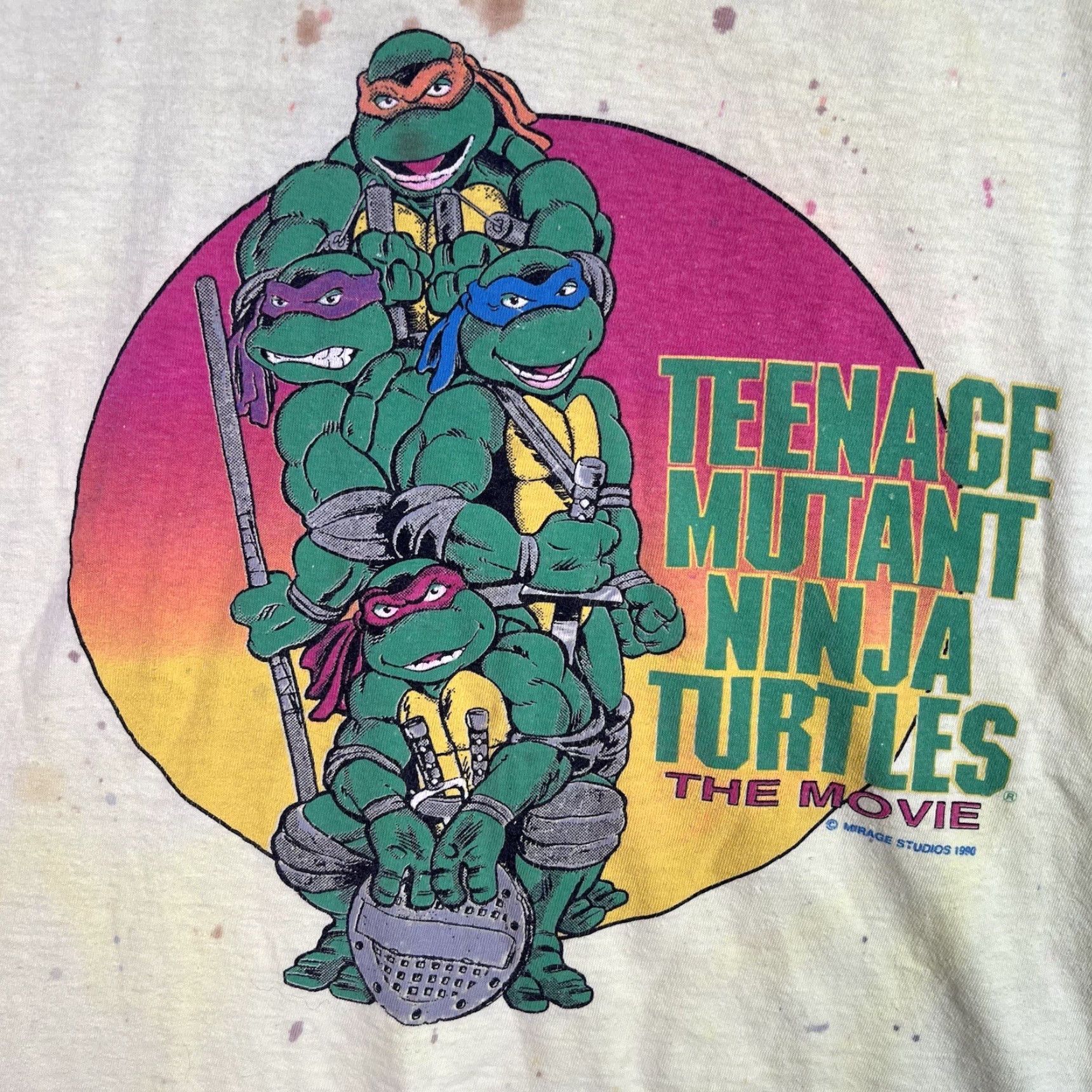 Vintage VINTAGE 90s Ritz Teenage Mutant Ninja Turtles Movie Graphic Tee Adult Large Yellow Mens Size US L / EU 52-54 / 3 - 4 Thumbnail