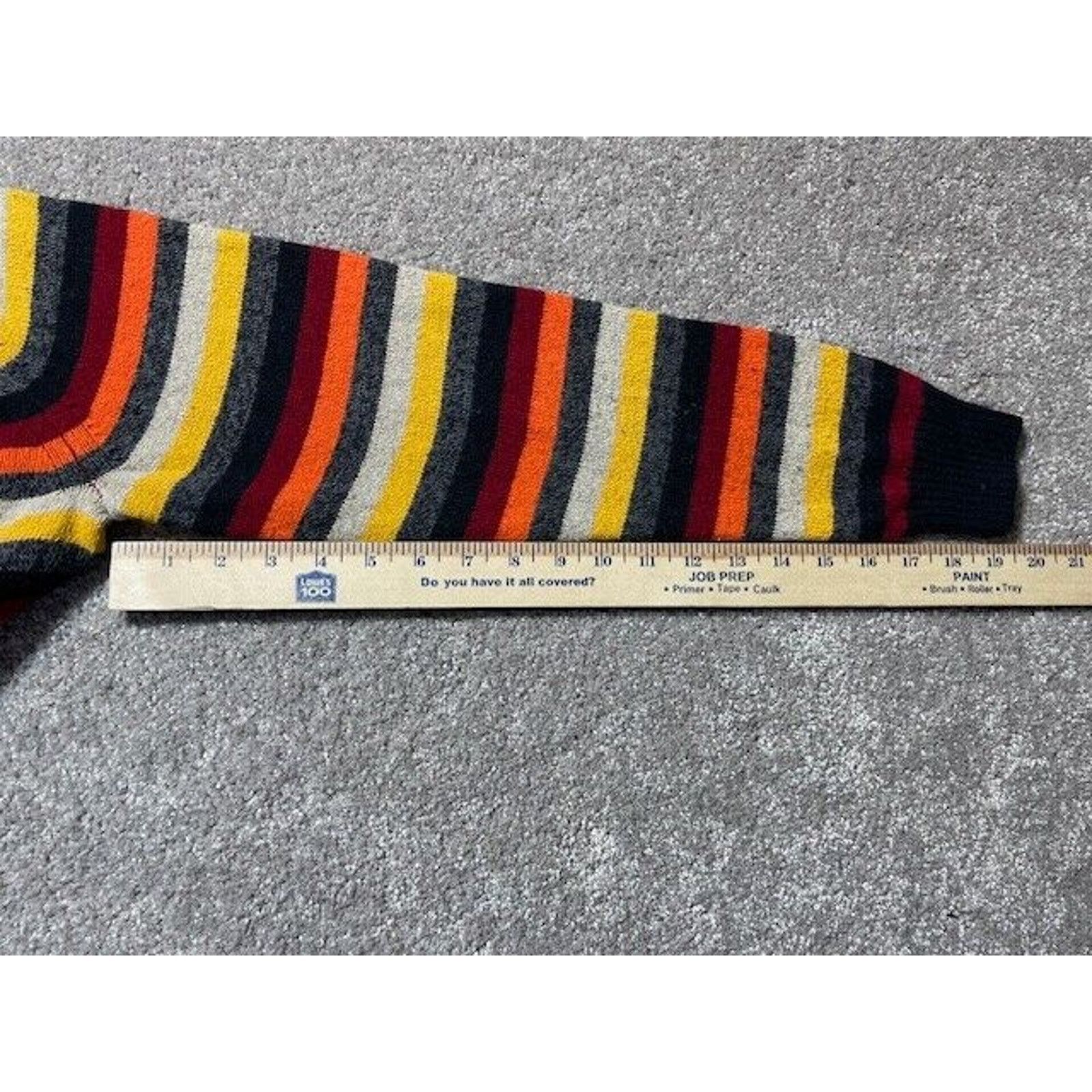 American Eagle Outfitters American Eagle Sweater Mens L Classic Fit Striped Orange Size L / US 10 / IT 46 - 5 Thumbnail