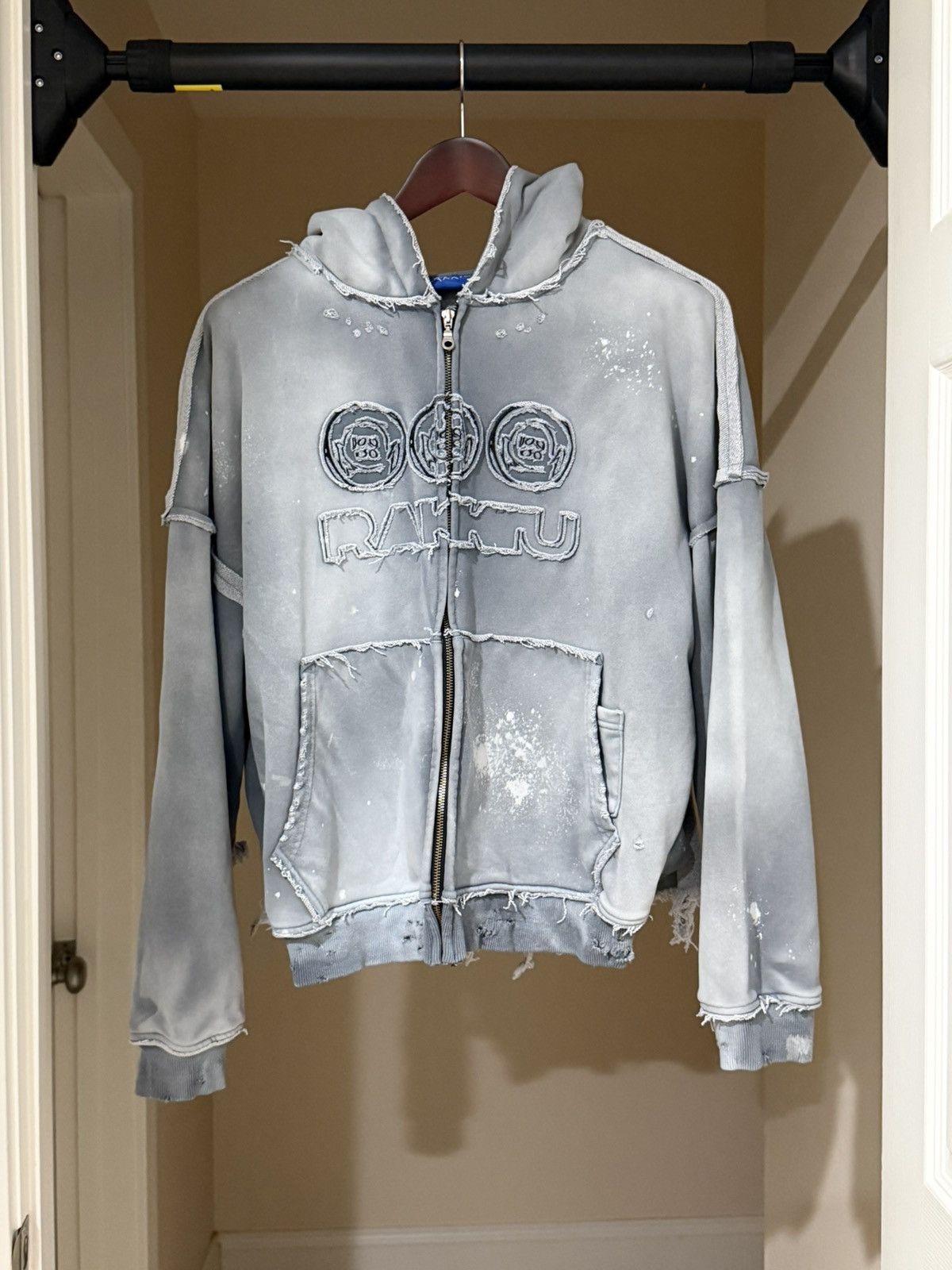 Japanese Brand 1 of 1 Rakkiu Distressed Hoodie Size US M / EU 48-50 / 2 - 1 Thumbnail