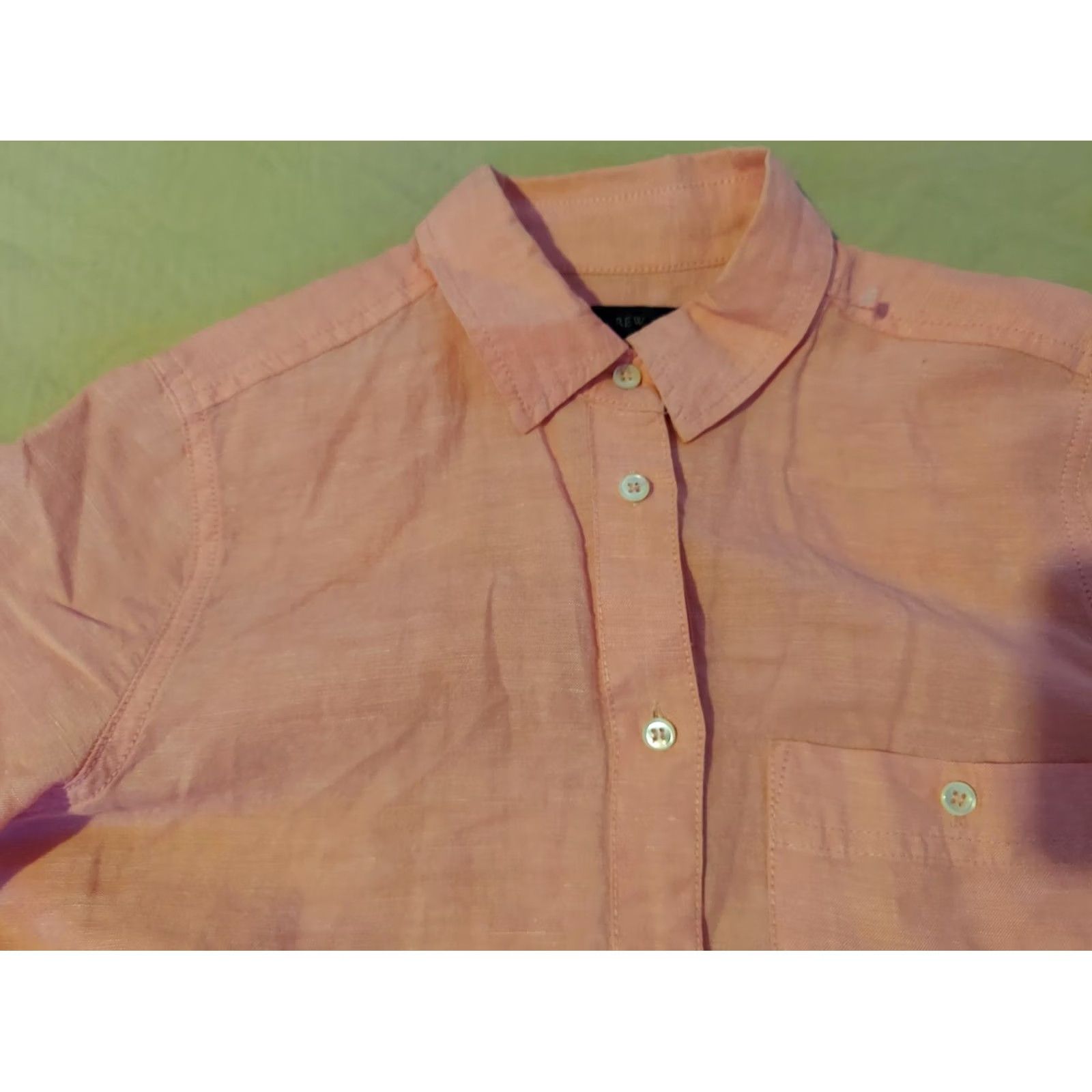 J.Crew J. Crew Pink Linen Button Shirt Blouse Womens Size 0 Long Sleeve Collared Casual Size XS / US 0-2 / IT 36-38 - 2 Thumbnail