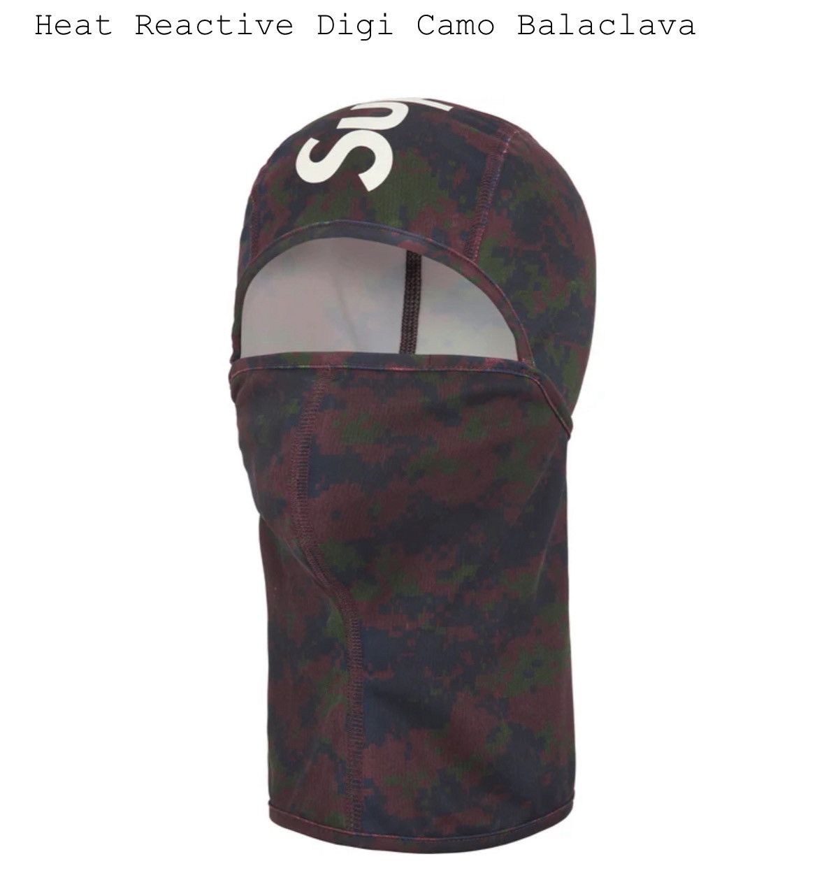 Supreme Supreme Heat Reactive Balaclava Black Size ONE SIZE - 2 Thumbnail