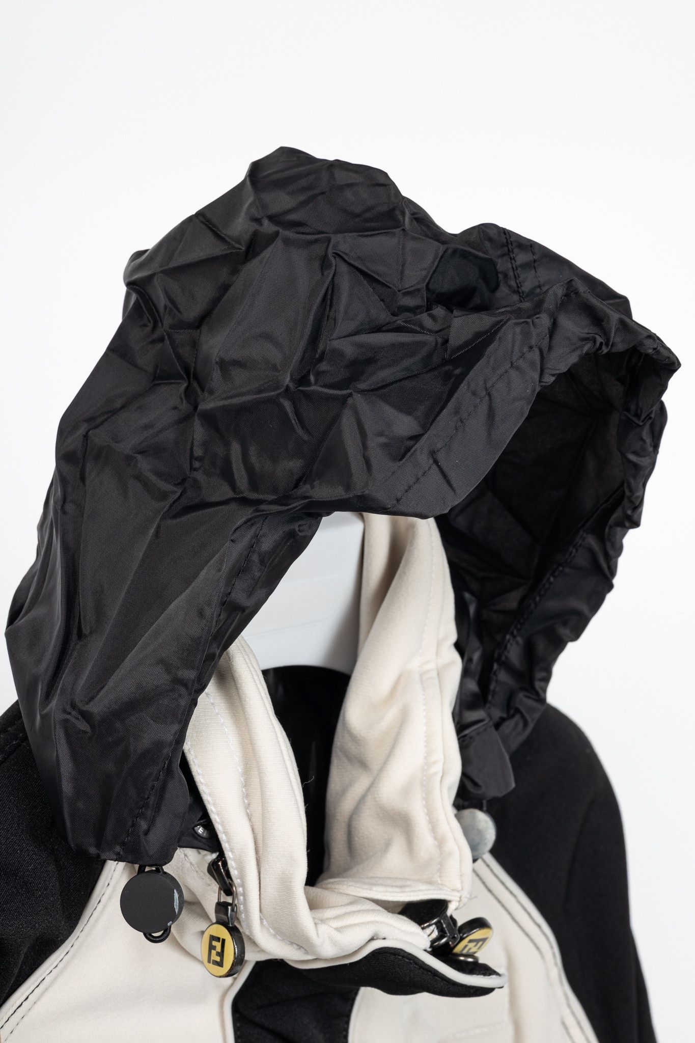 Fendi Fendi White & Black Colourblock Hidden-Hood Zip Jacket Size S / US 4 / IT 40 - 9 Thumbnail