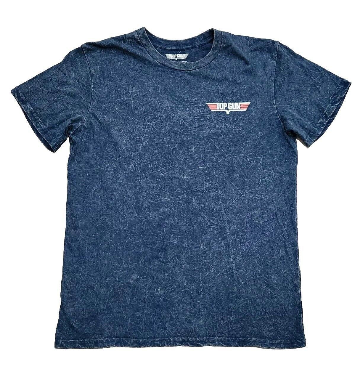 Designer Top Gun T Shirt Mens Medium Blue Heathered Short Sleeve Size US M / EU 48-50 / 2 - 1 Thumbnail