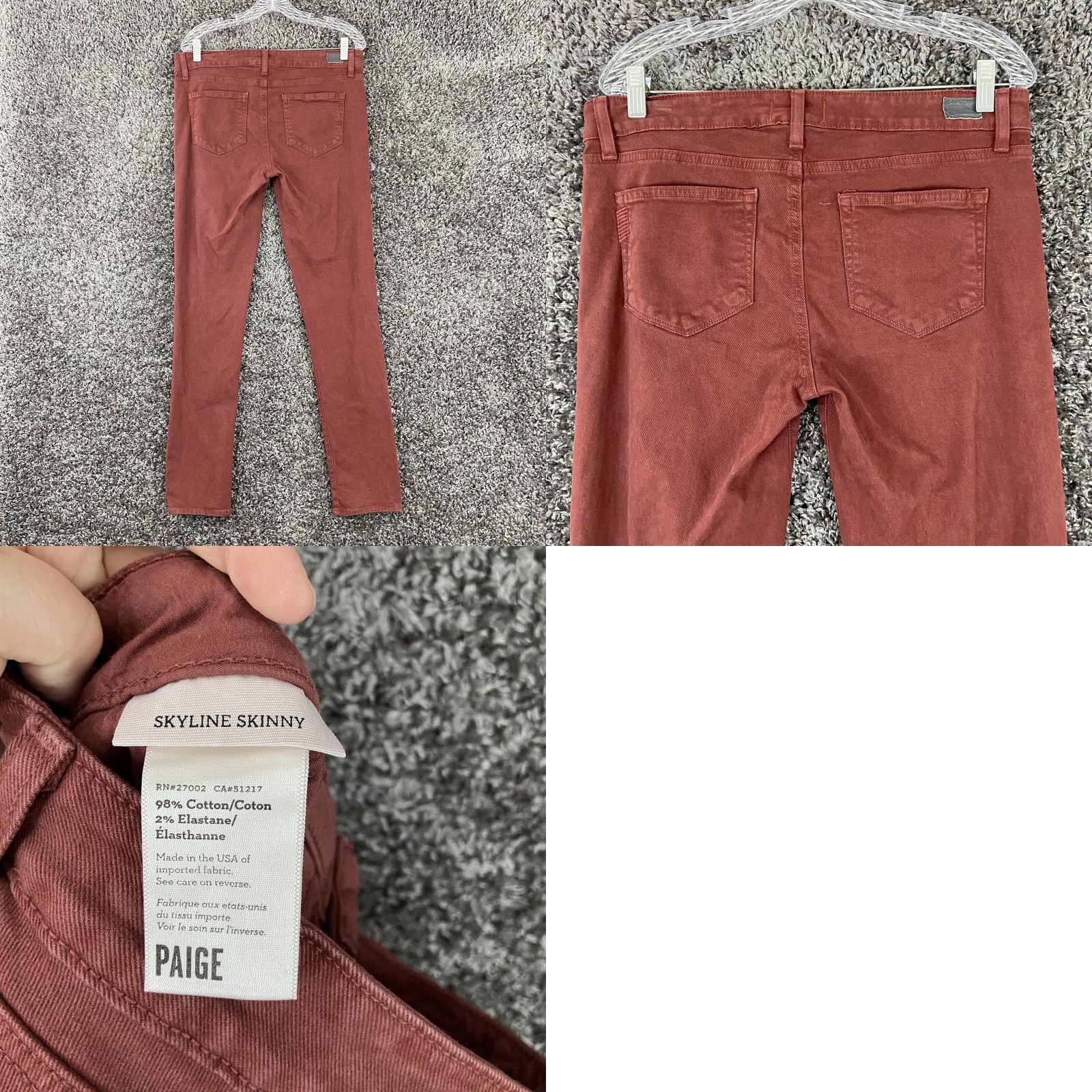 Paige PAIGE Skyline Skinny Jeans Women’s 31 Red Size 24" / US 00 / IT 34 - 8 Thumbnail