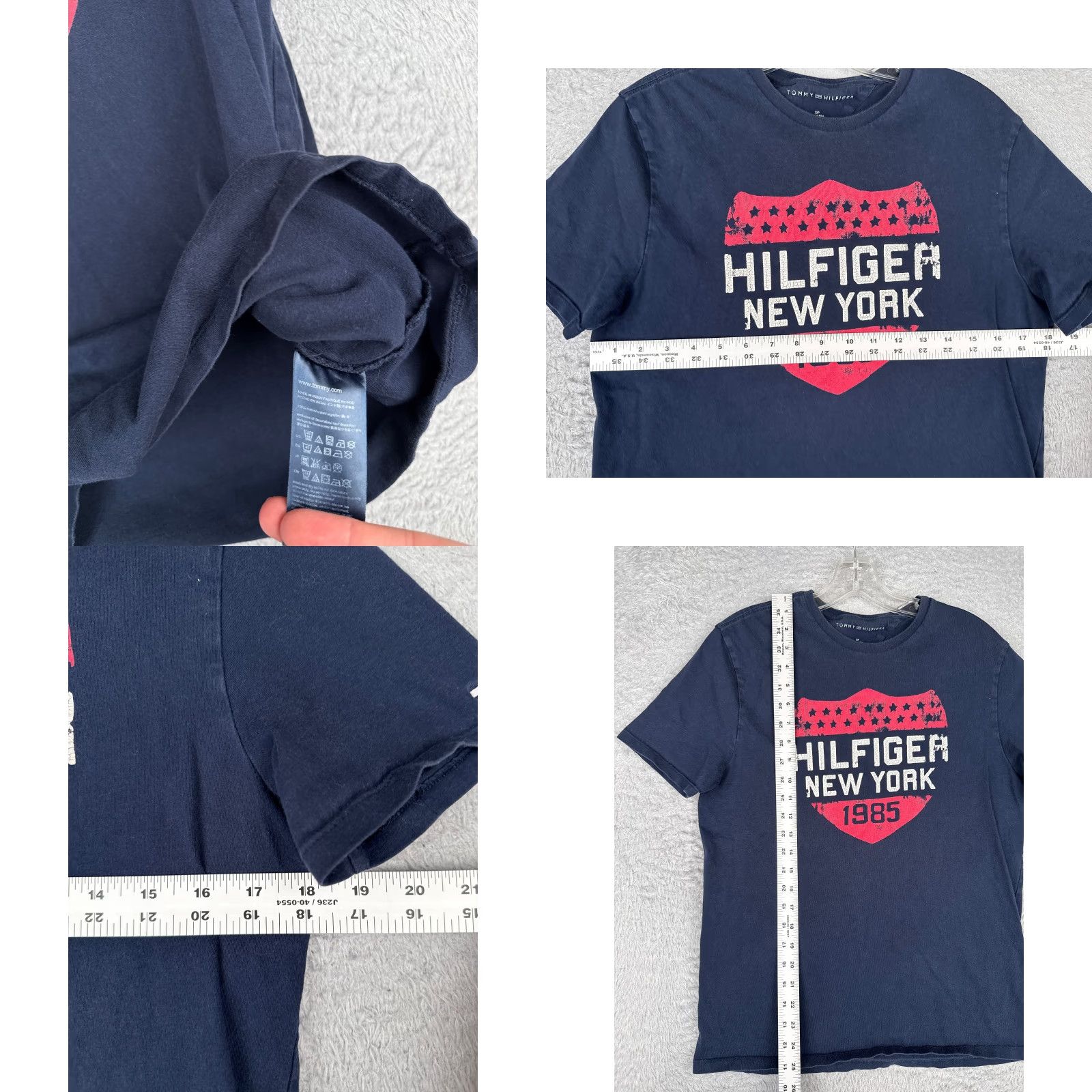Tommy Hilfiger VINTAGE? No. Tommy Hilfiger Shirt Men S Petite Blue Crew Neck Cotton Blend Short Sleeve Logo Modern Fit Size US S / EU 44-46 / 1 - 8 Thumbnail