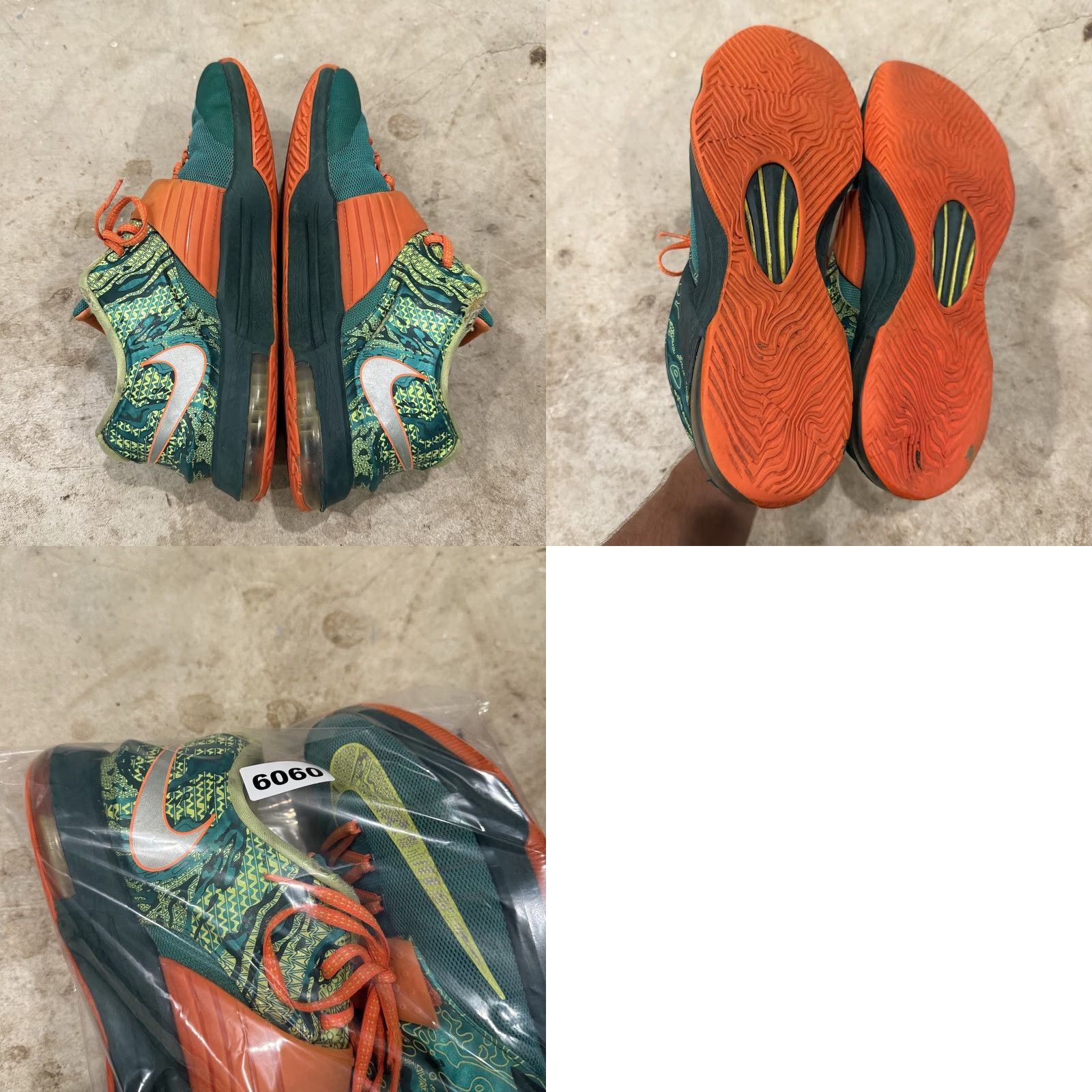 Nike VINTAGE Nike KD VII 7 'Weatherman' Green Orange Yellow Men's Size 12 653996-303 WORN Sneakers Size US 12 / EU 45 - 9 Thumbnail