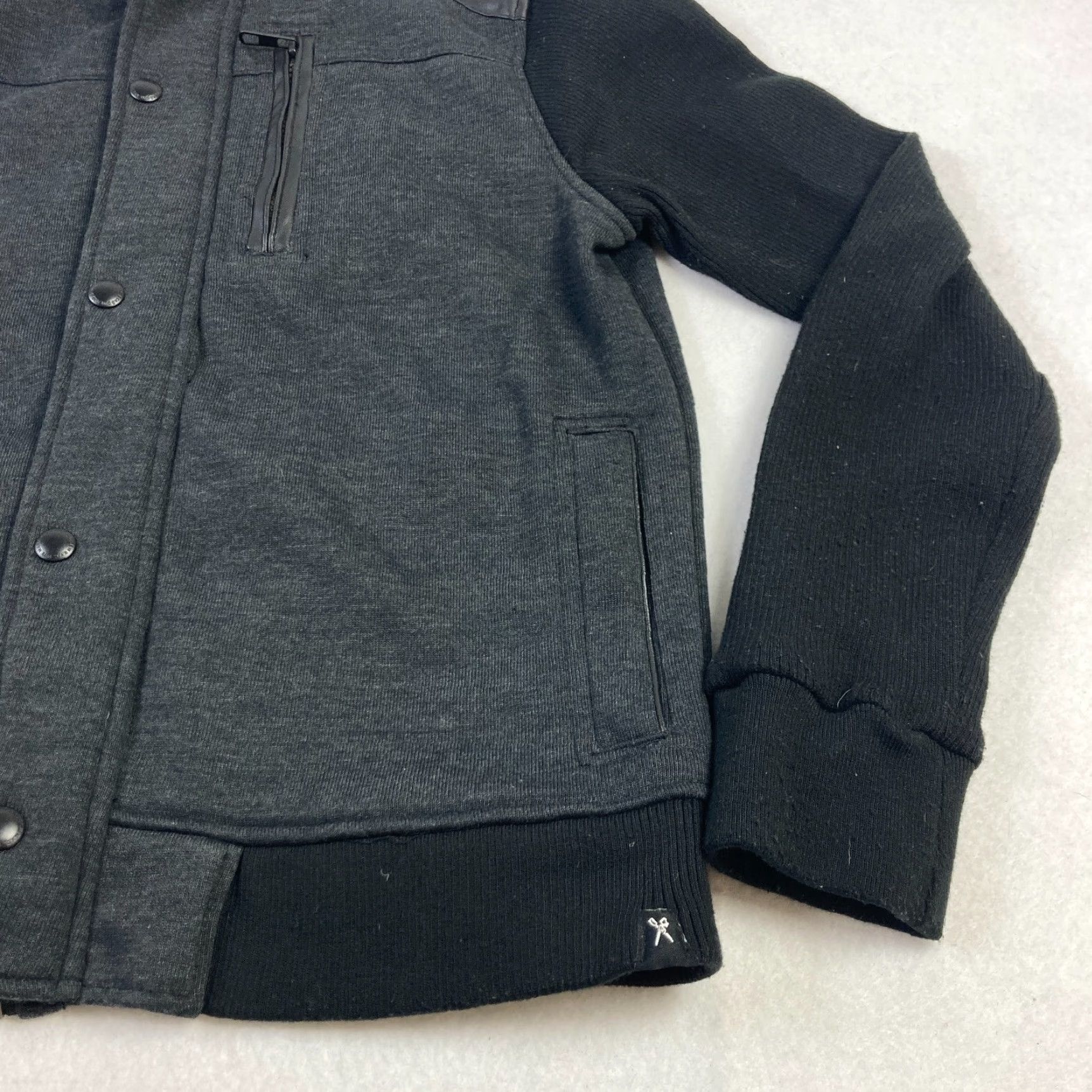 Marcs Marc Ecko Jacket Mens Medium Black Full Zip Knit Bomber Zip Pocket Regular Fit Size US M / EU 48-50 / 2 - 3 Thumbnail