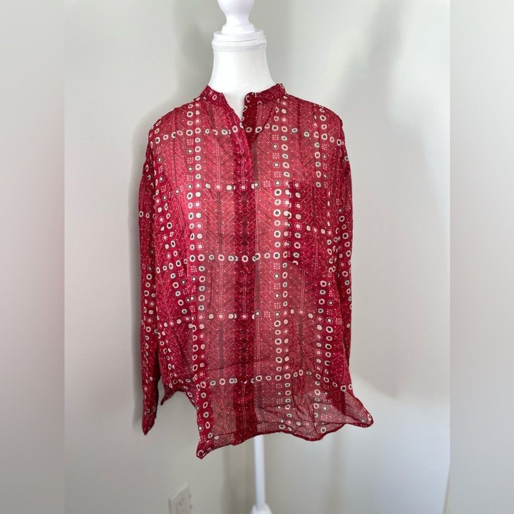 Isabel Marant Etoile NWT Isabel Marant Etoile Mexika Top in Red Button Down 36 Size S / US 4 / IT 40 - 5 Thumbnail