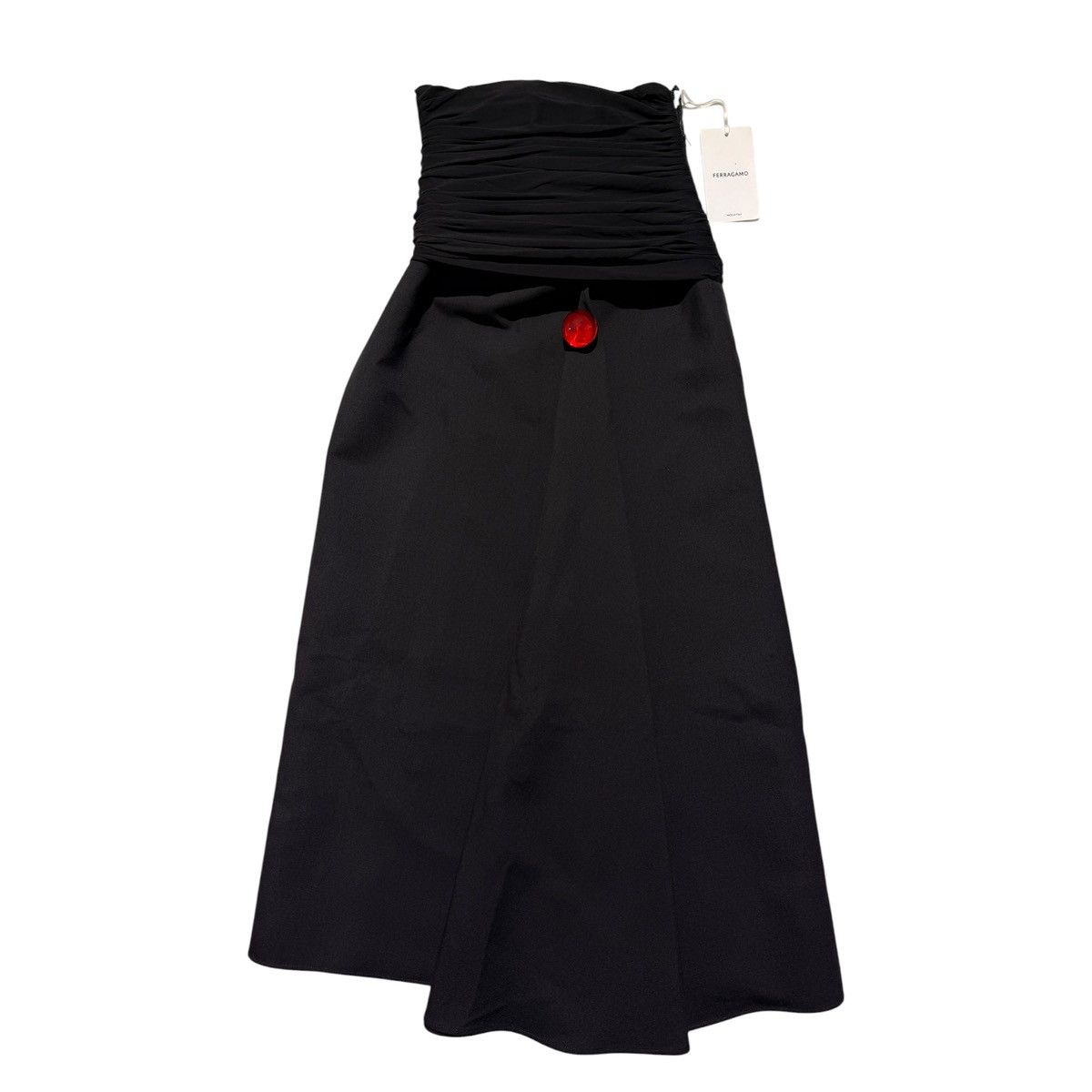 Salvatore Ferragamo $3,500 Ruched Waist Slit Hem Maxi Skirt Size 27" / US 4 / IT 40 - 1 Thumbnail