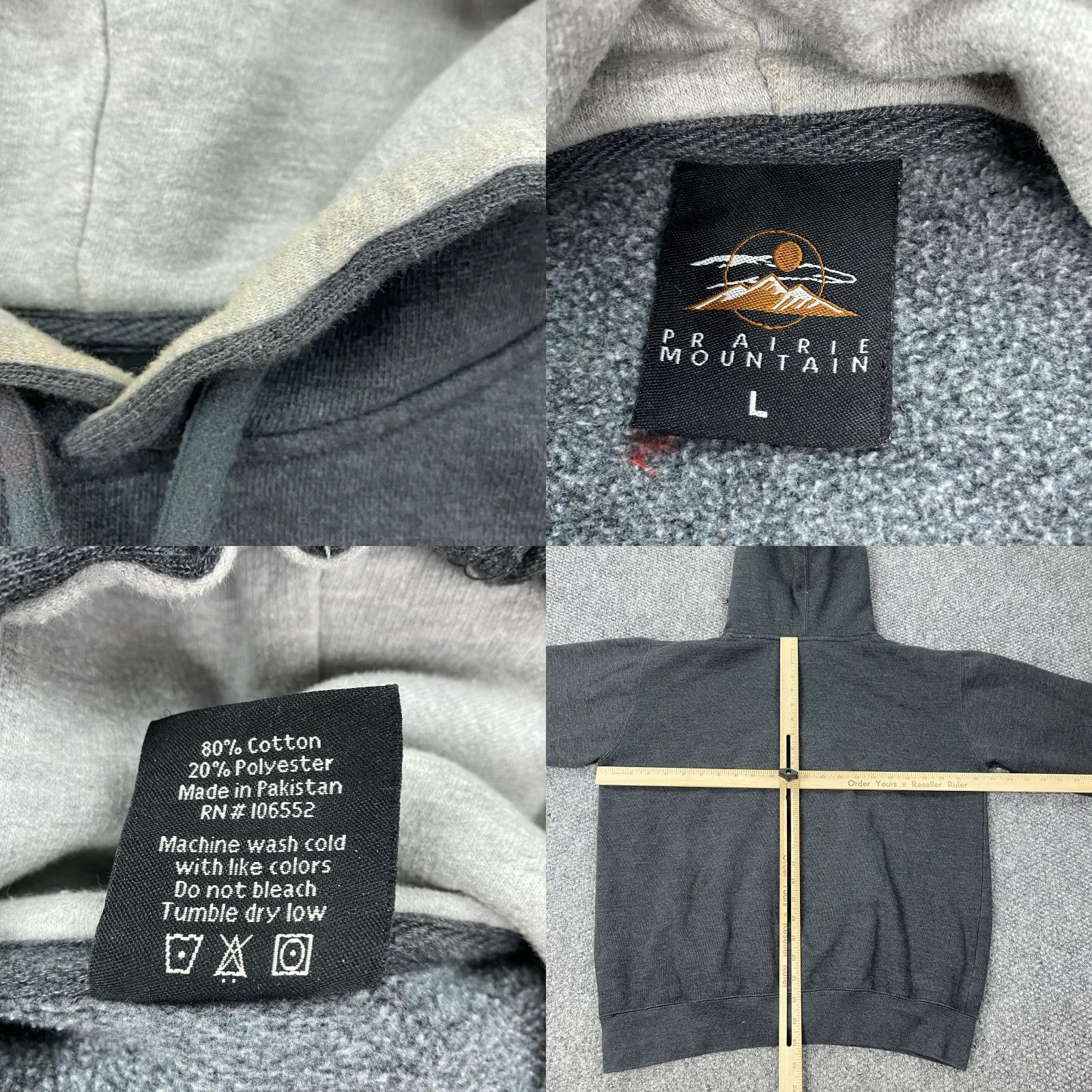Vintage Yellowstone National Park Hoodie Mens Large Gray Prairie Mountain Pullover Size US L / EU 52-54 / 3 - 8 Thumbnail