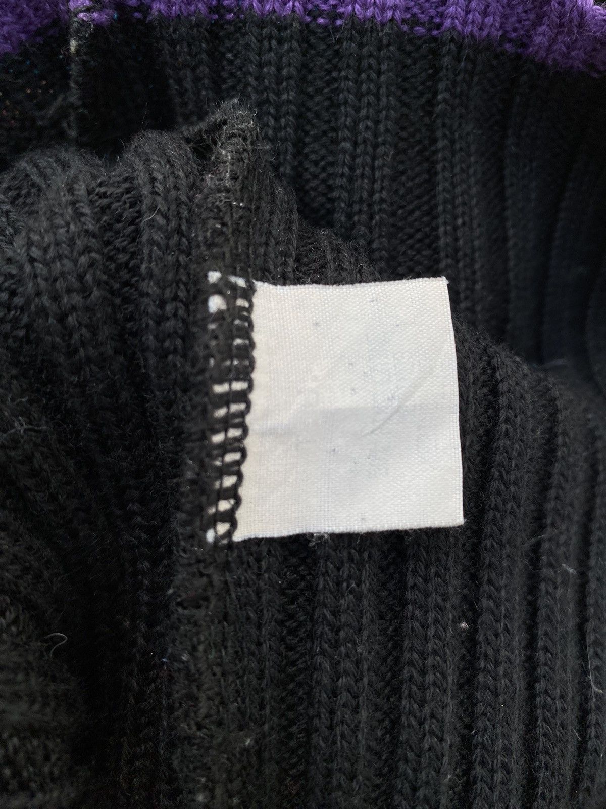 Morgan Homme MORGAN Black Ribbed Turtleneck with Purple-Blue Stripes Size M / US 6-8 / IT 42-44 - 4 Thumbnail