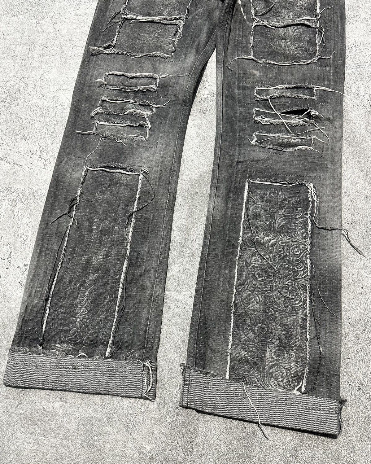 Japanese Brand Hiroyuki Ohara of AYUITE Denim Distressed Patchwork Size US 29 - 4 Thumbnail