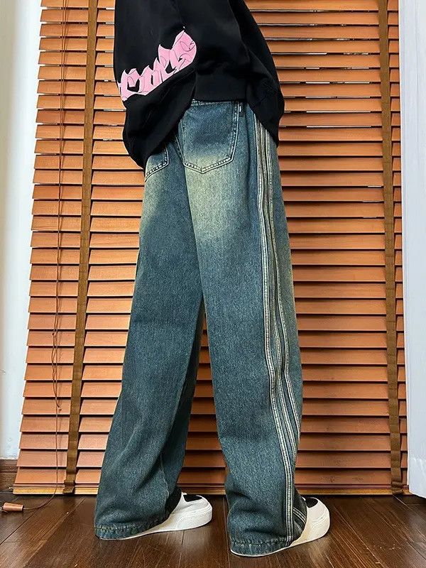 Japanese Brand × Jean Retro loose straight leg wide leg jeans Size US 32 / EU 48 - 6 Thumbnail
