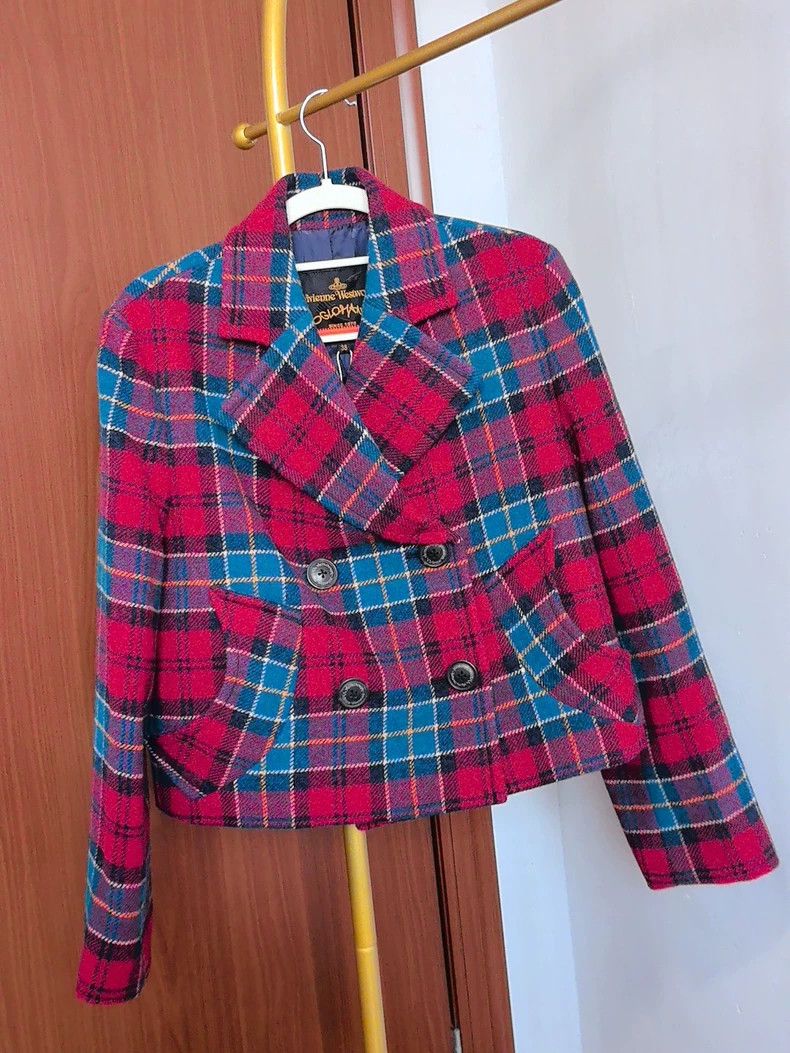 Vivienne Westwood Vivienne Westwood Red and blue plaid suit jacket Size XS / US 0-2 / IT 36-38 - 1 Thumbnail
