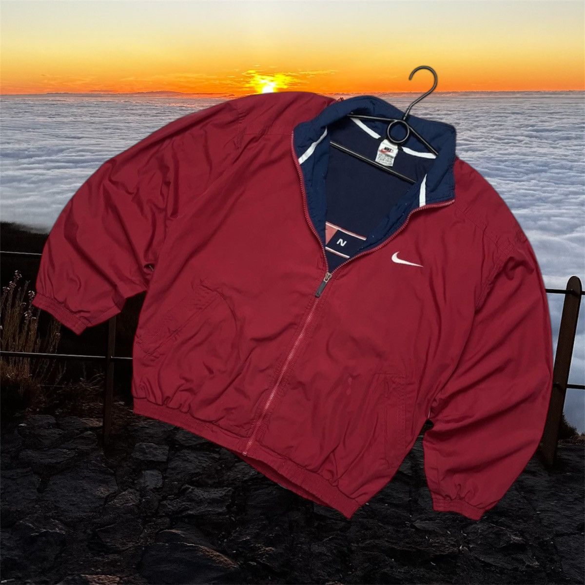 Nike × Vintage Vintage Nike track jacket size L logo red distressed Size US L / EU 52-54 / 3 - 1 Thumbnail