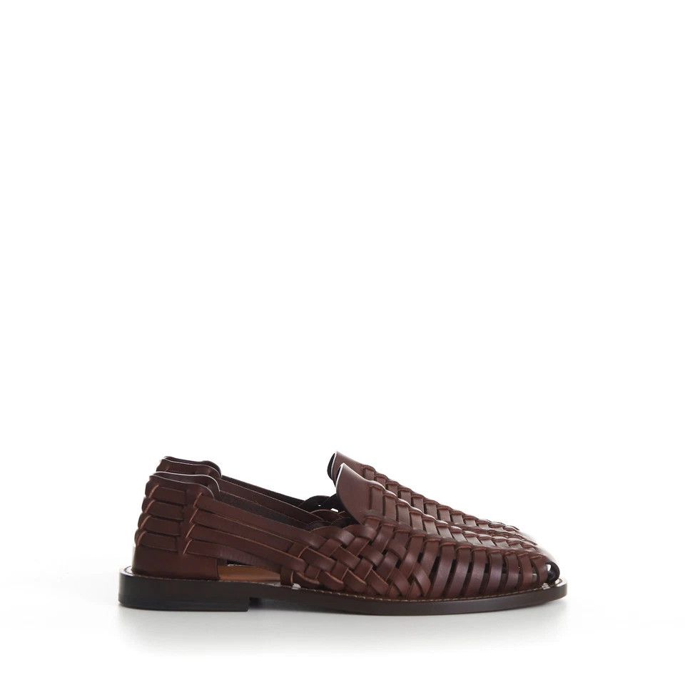 Brunello Cucinelli o1w1db10725 Woven Sandals Loafer in Brown Size US 7 / EU 40 - 1 Thumbnail