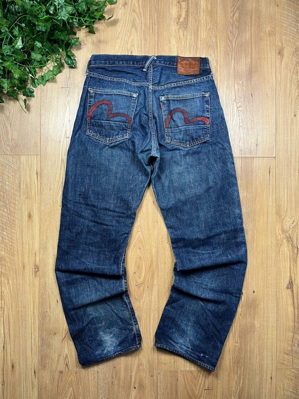 Evisu 00’s EVISU JAPAN VINTAGE BAGGY SEAGUL RED DAICOCK JEANS Size US 33 - 1 Thumbnail