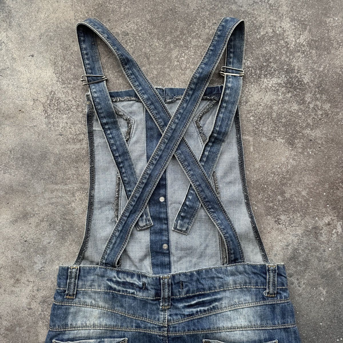 Roberto Cavalli Just Cavalli Vintage Y2K Lace Denim Overall Mini Dress Size M / US 6-8 / IT 42-44 - 7 Thumbnail