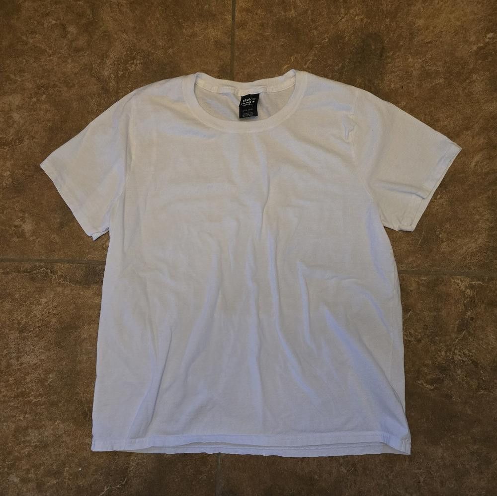 Hanes White Basic Hanes Short Sleeve Size L / US 10 / IT 46 - 1 Thumbnail