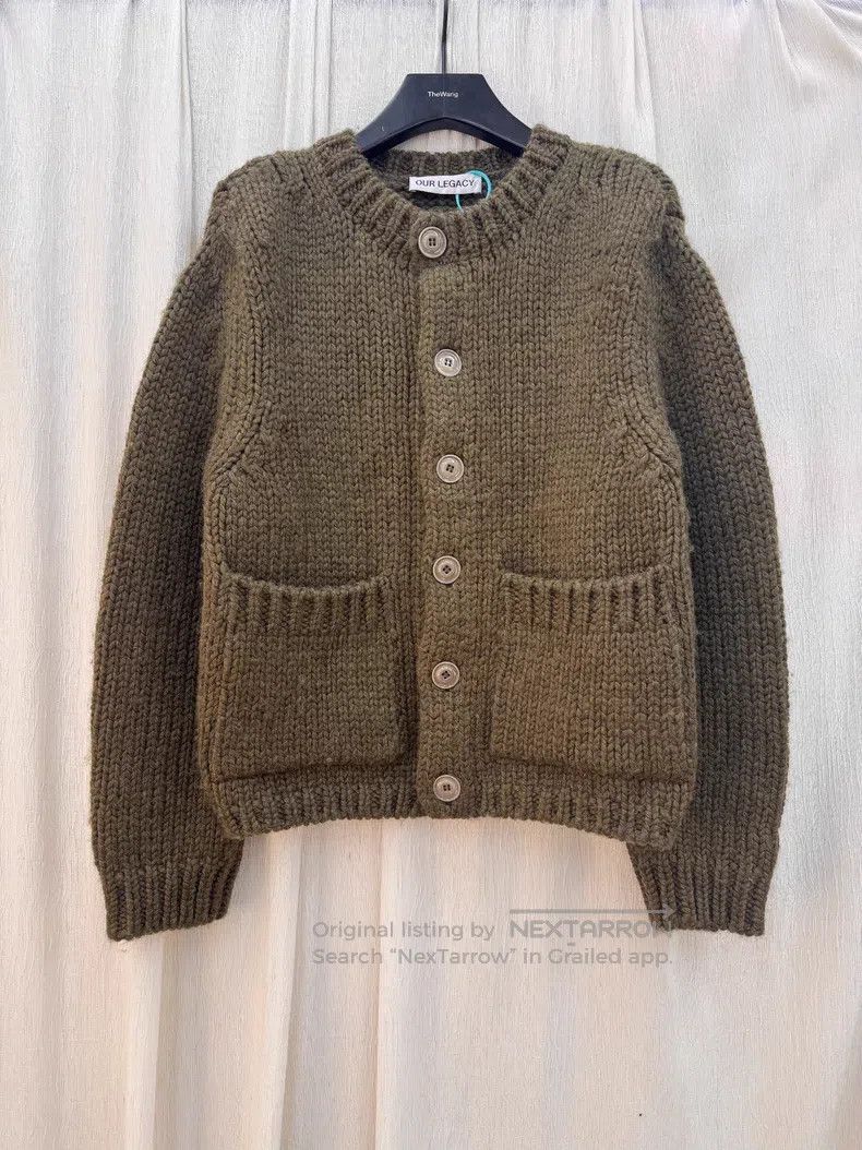 Our Legacy Our Legacy Green Wool Knit Cardigan Size US S / EU 44-46 / 1 - 1 Thumbnail