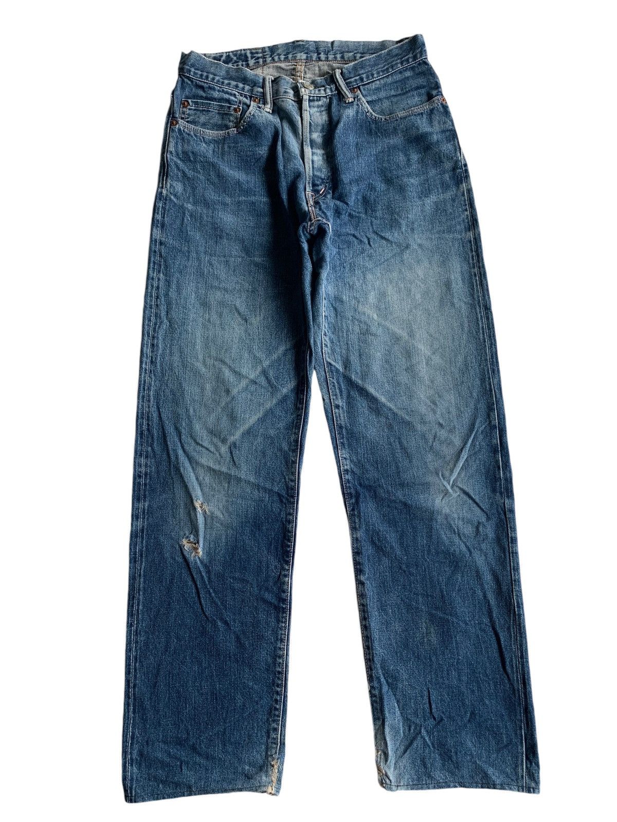 Japanese Brand × Jean Vintage Hr Market Button Fly Selvedge Distressed Denim Size US 30 / EU 46 - 1 Thumbnail