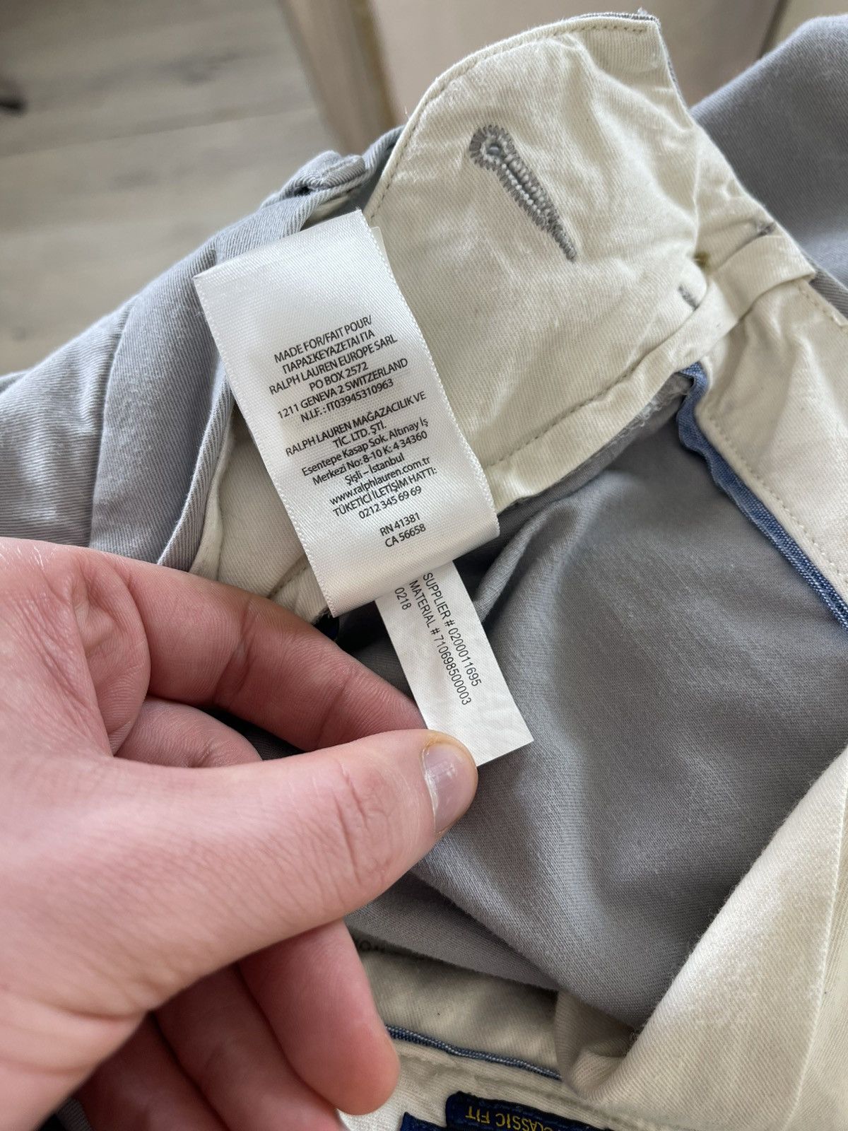 Polo Ralph Lauren Polo Ralph Lauren Stretch Classic Fit Chinos 7oz Twill Grey Size US 36 / EU 52 - 11 Thumbnail