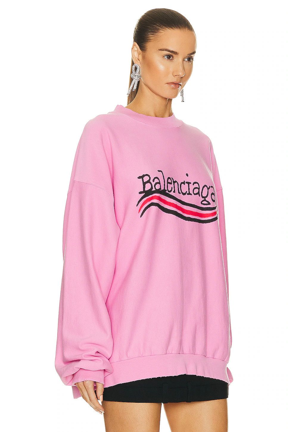 Balenciaga o1mt1gz0825 Hand-Drawn Political Campaign Sweatshirt Pink Size XS / US 0-2 / IT 36-38 - 2 Thumbnail