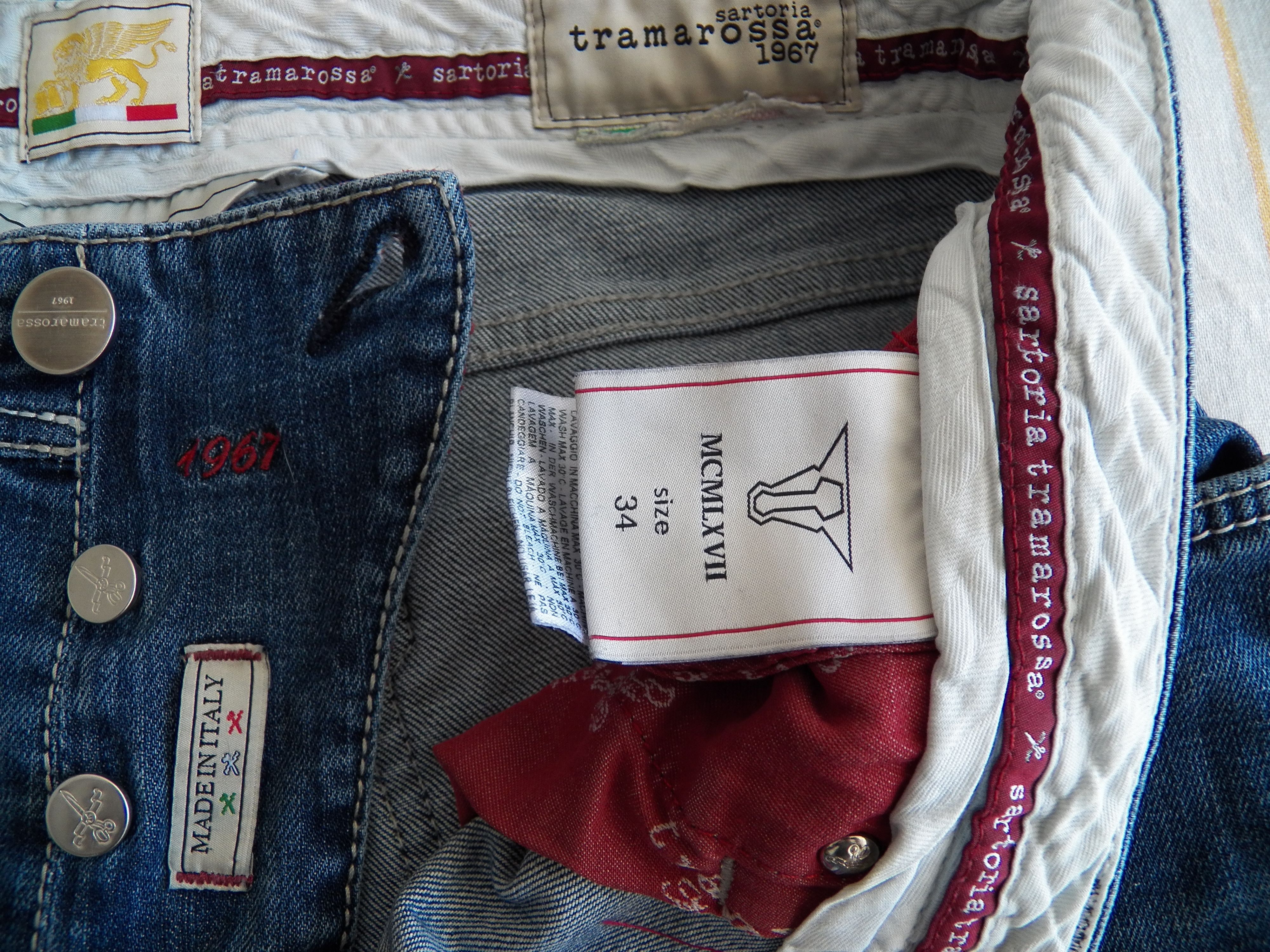Other Sartoria Tramarossa Leonardo Mens Jeans Size 34 W34 L28 Slim Size US 34 / EU 50 - 5 Thumbnail