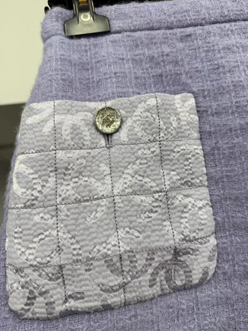 Chanel Chanel Purple silk stitching skirt Size 25" / US 0 / IT 36 - 2 Thumbnail