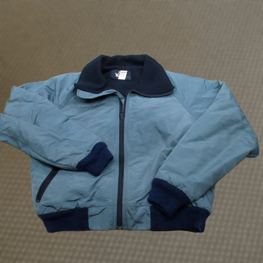 Vintage VINTAGE Woolrich Jacket Women L Blue Nylon Bomber Zip Pockets Fleece Lined Insulated Casual Autumn Winter Spring Size L / US 10 / IT 46 - 1 Thumbnail