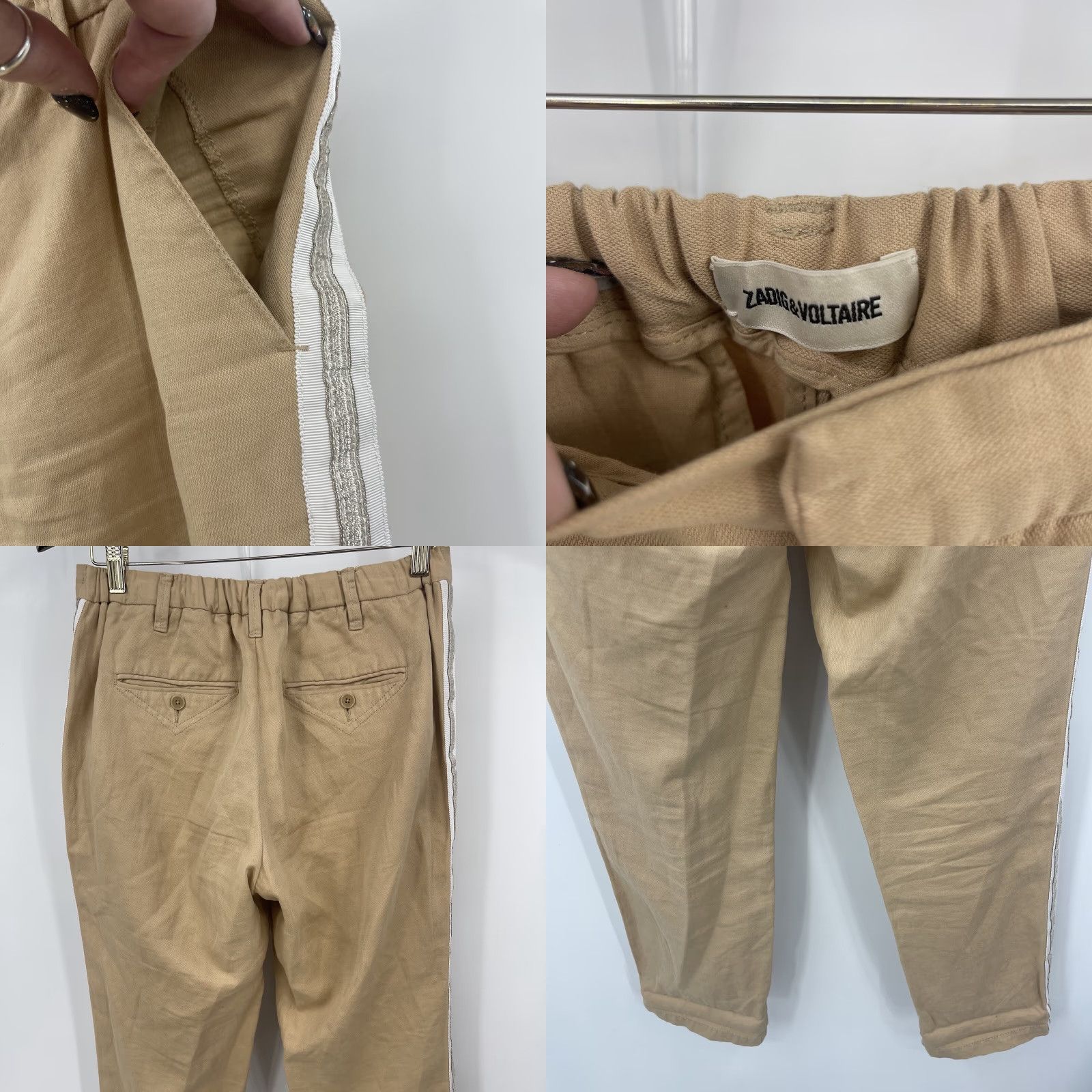 Zadig & Voltaire Zadig & Voltaire Pomelo Pants Women S Linen Beige Flat Front Straight Ankle Bohemian Preppy Women Size 28" / US 6 / IT 42 - 8 Thumbnail