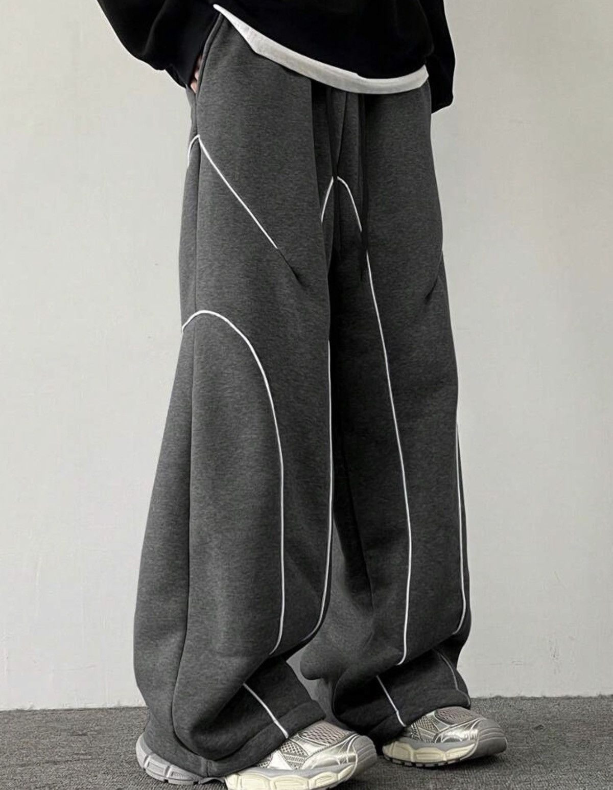Japanese Brand ULTRA Baggy Curved Piping Sweatpants - Cyberpunk Streetwear Size US 29 - 3 Thumbnail