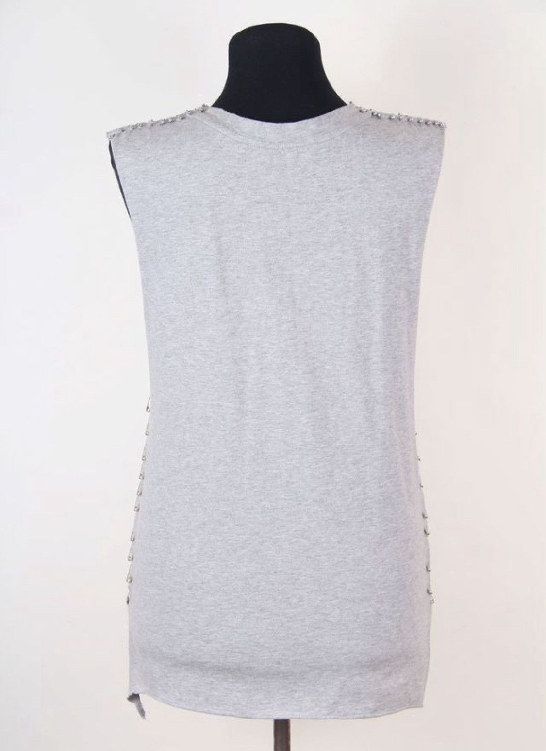 Balmain Balmain SS2011 Decarnin Punk Graffiti Silver Pin Ripped Top Size S / US 4 / IT 40 - 7 Thumbnail