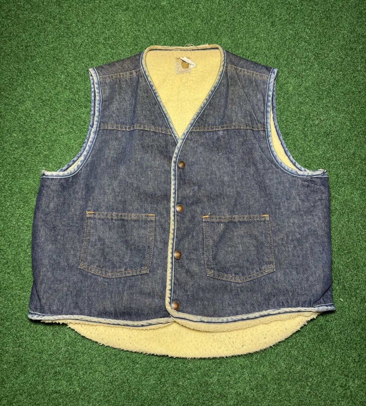 Carhartt Vintage 70s Carhartt True Vintage Denim Button Up Vest Size US L / EU 52-54 / 3 - 1 Thumbnail