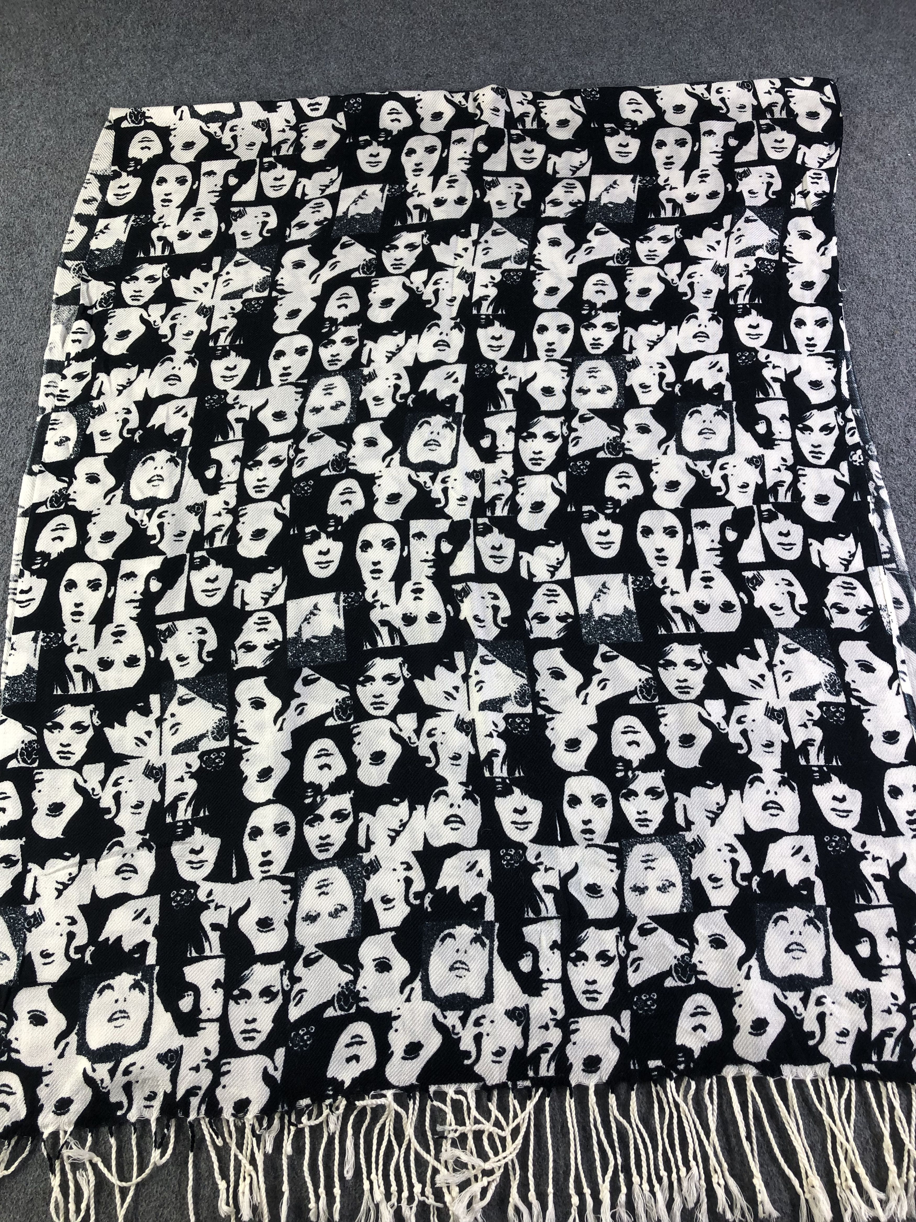 Japanese Brand Face Design Scarf / Muffler / Neckwear SS1346 Size ONE SIZE - 3 Thumbnail