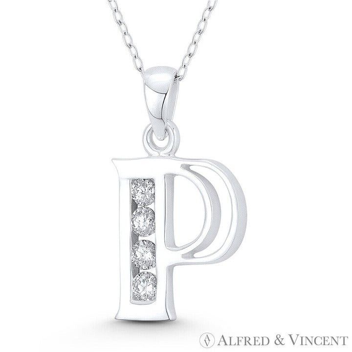 Other Initial Letter "P" CZ Crystal Charm Pendant Size ONE SIZE - 1 Preview