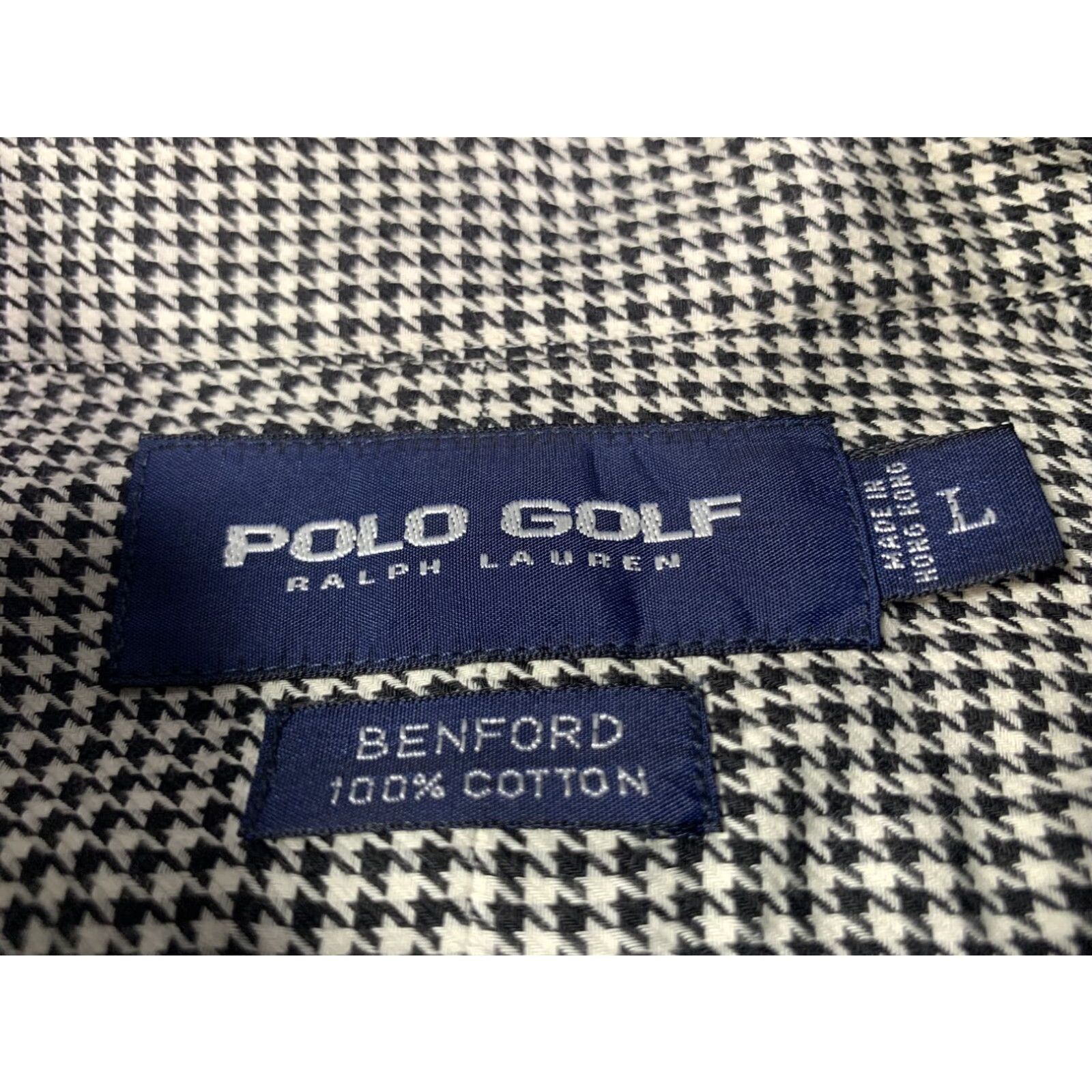 Polo Ralph Lauren Polo Ralph Lauren Button-Up Shirt Mens Large Long Sleeve Black White Houndstooth Size US L / EU 52-54 / 3 - 6 Thumbnail
