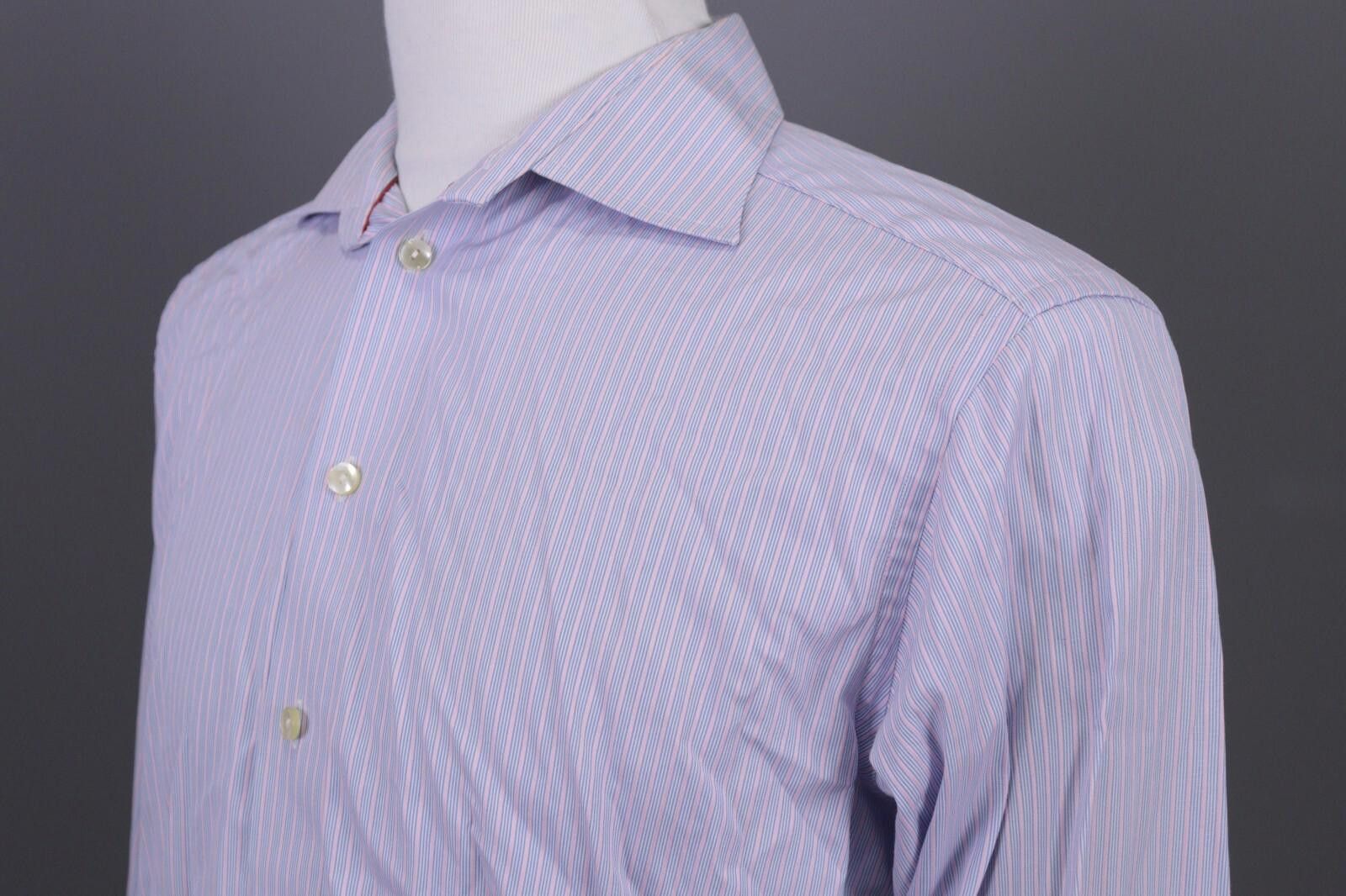 Eton Eton Contemporary Blue Stripe Up Shirt Size 41 /16 Size US M / EU 48-50 / 2 - 10 Thumbnail