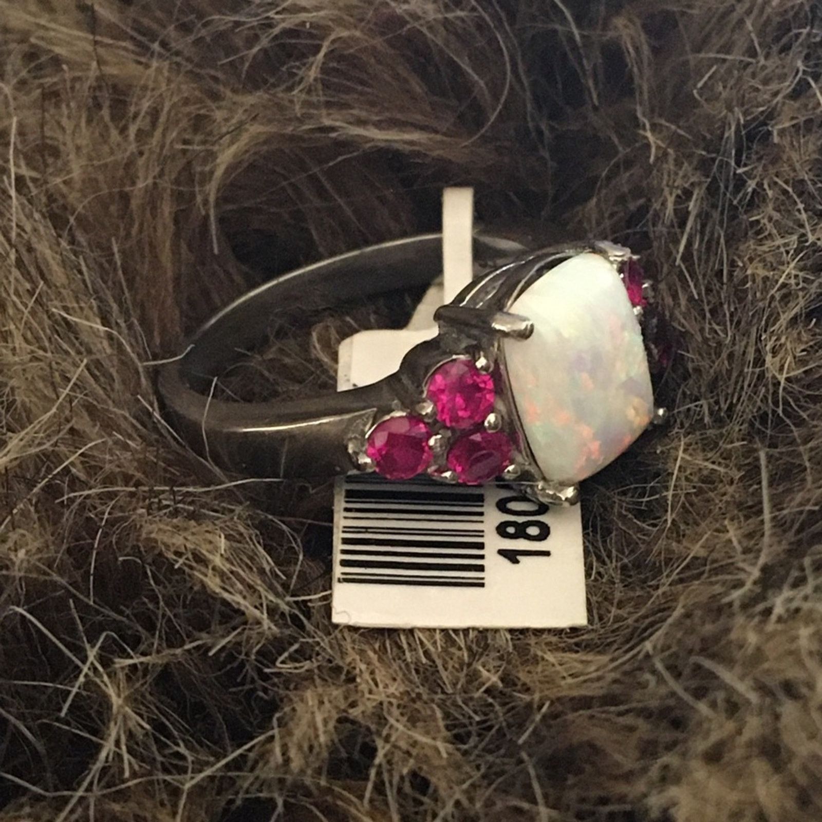 Jewelry Australian opal rhodolite garnet 316LSS ring 8 Size ONE SIZE - 6 Thumbnail