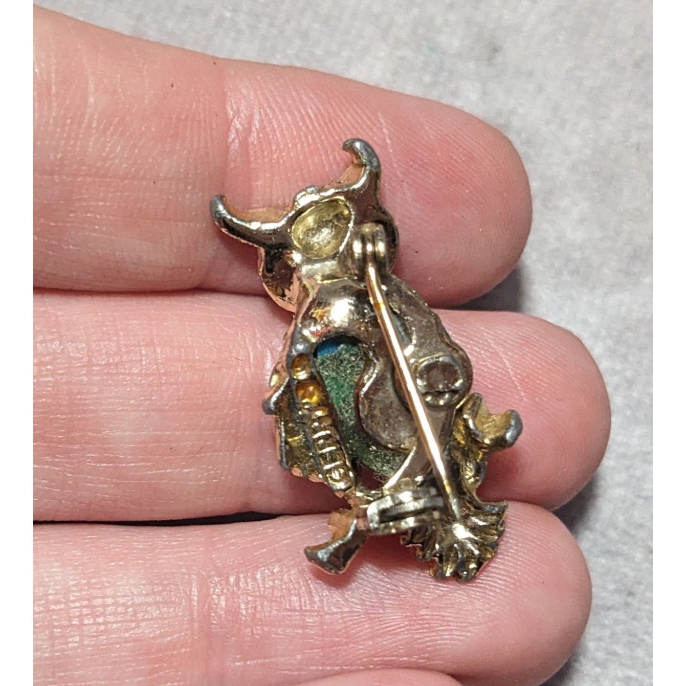 Other Vintage Gerrys Gold Tone Faux Turquoise Owl Brooch Size ONE SIZE - 6 Thumbnail