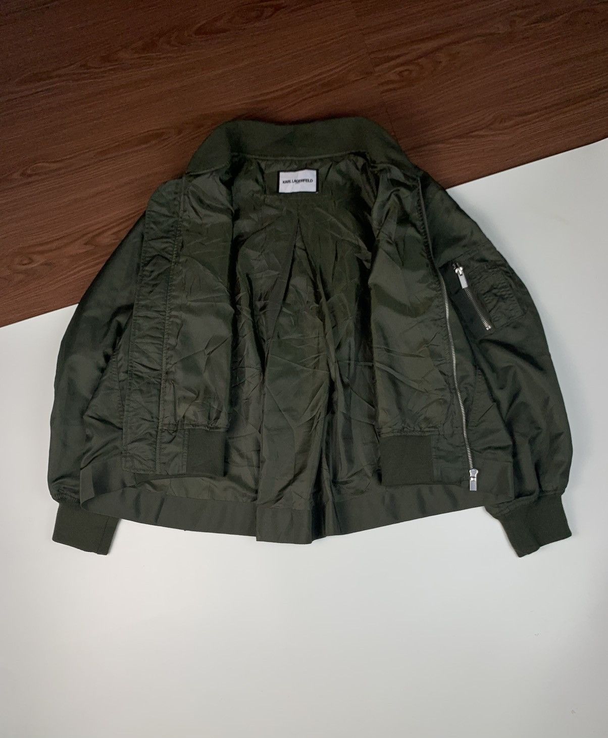 Karl Lagerfeld Bomber Crop Jacket Karl Lagerfeld Size XL / US 12-14 / IT 48-50 - 4 Thumbnail