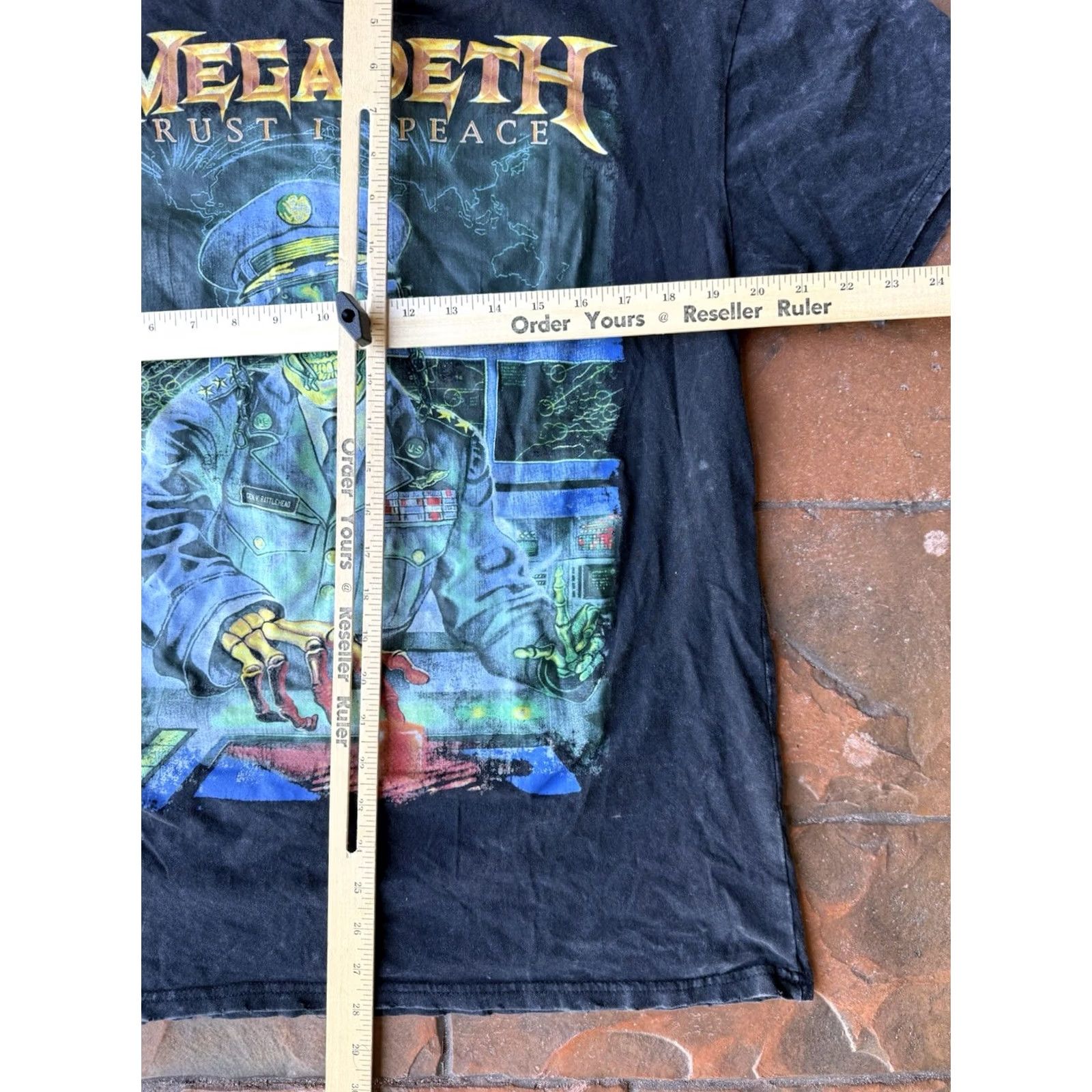 Vintage Megadeth T-Shirt Shirt Crew Neck Black Medium Rust In Peace Tour Band Logo 80s Rock Mens Size US M / EU 48-50 / 2 - 4 Thumbnail