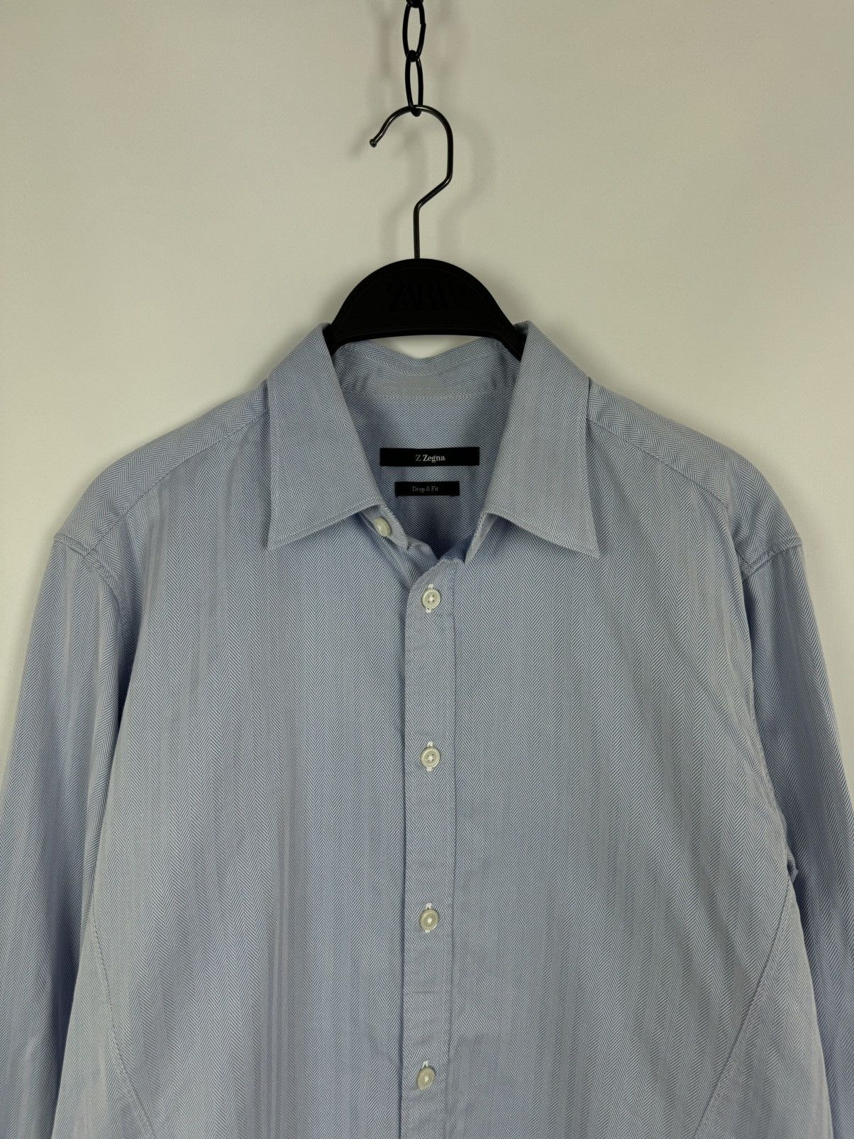 Z Zegna Z Zegna Blue Drop 8 Fit Shirt Size US M / EU 48-50 / 2 - 2 Thumbnail