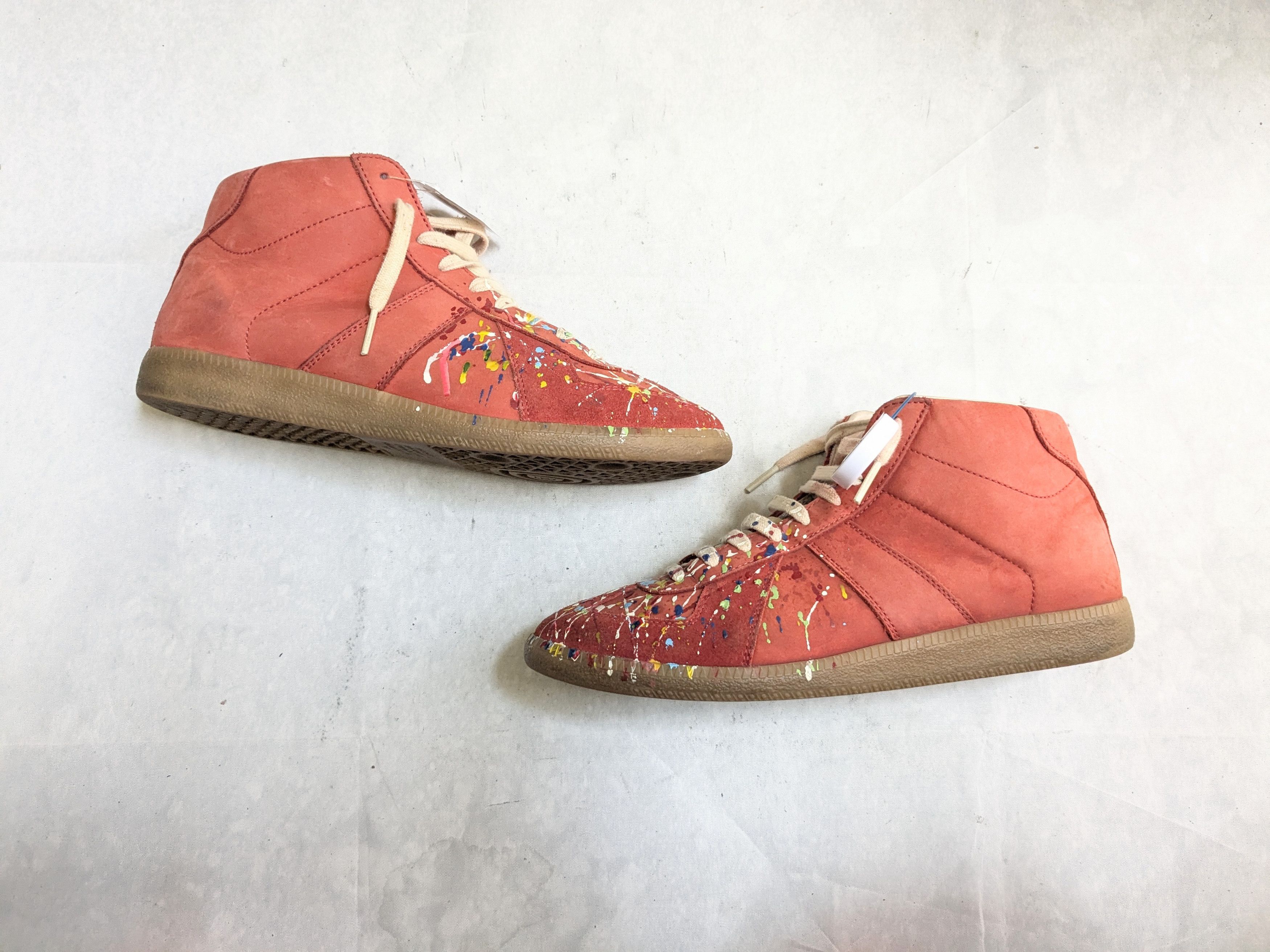 Maison Margiela Maison Margiela Replica GAT Red Paint Splatter 9 42 High Top Size US 9 / EU 42 - 1 Thumbnail