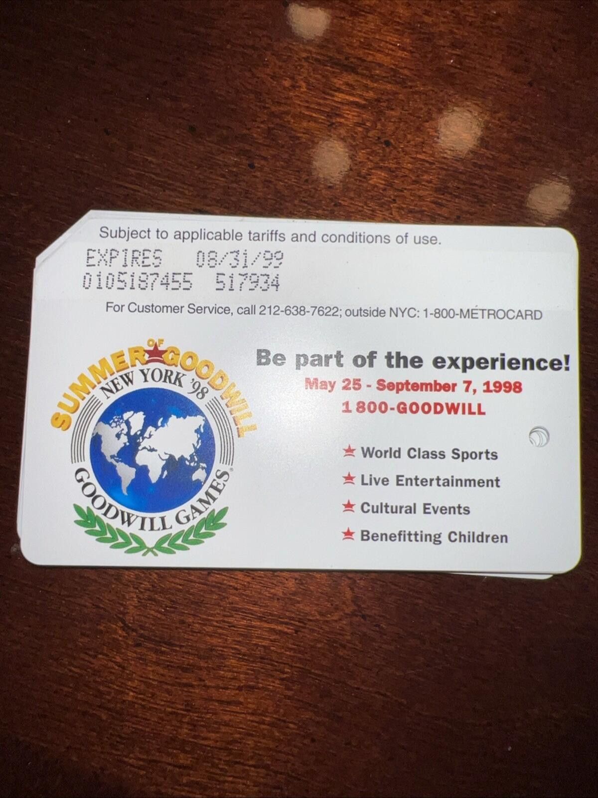 Other Rare Metrocard Summer Goodwill games Part of the Experience Size ONE SIZE - 1 Thumbnail