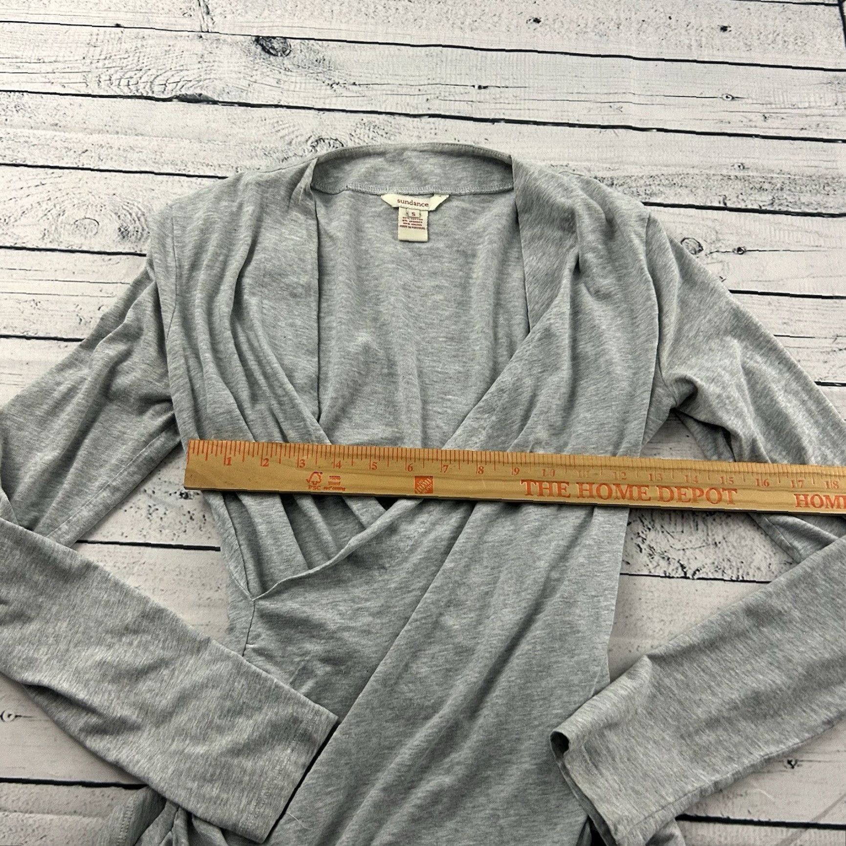 Vintage Sundance Gray Cross Front Long Sleeve Blouse Women's Small Size S / US 4 / IT 40 - 4 Thumbnail