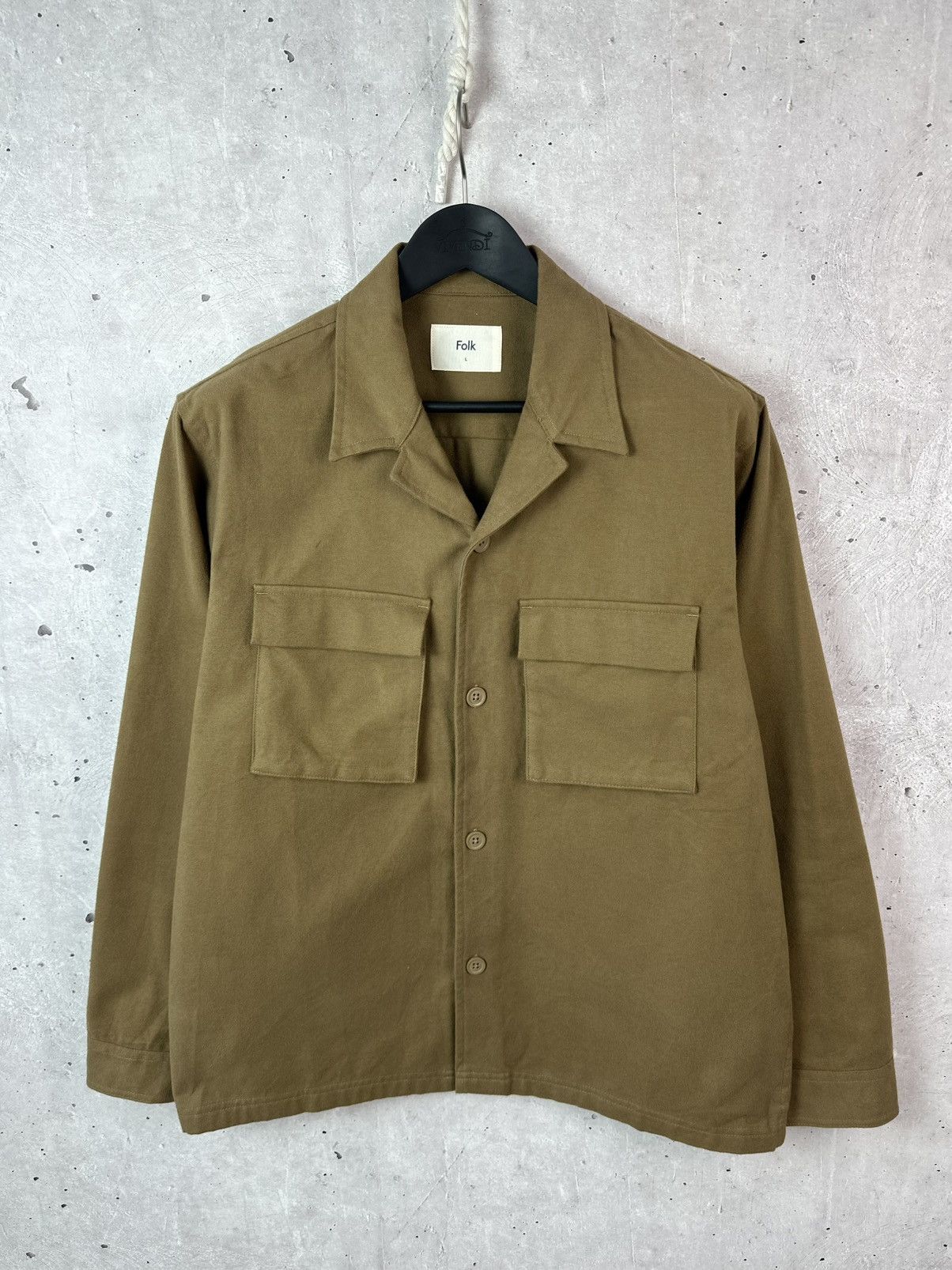 Folk Folk Mustard Patch Pocket Cotton Long Sleeve Light Jacket Size US L / EU 52-54 / 3 - 1 Thumbnail