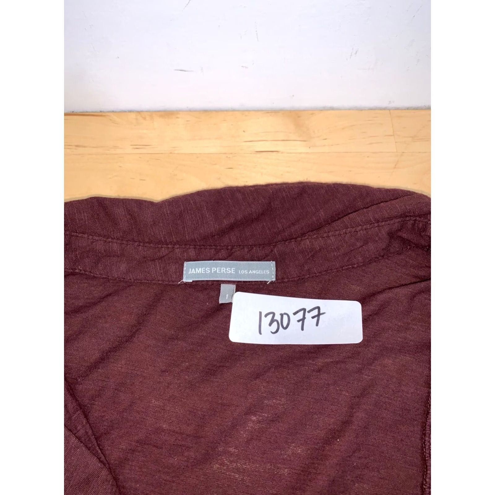 James Perse VINTAGE James Perse Button Up Women 1 Burgundy Long Sleeve Casual 13077 Size XS / US 0-2 / IT 36-38 - 3 Thumbnail